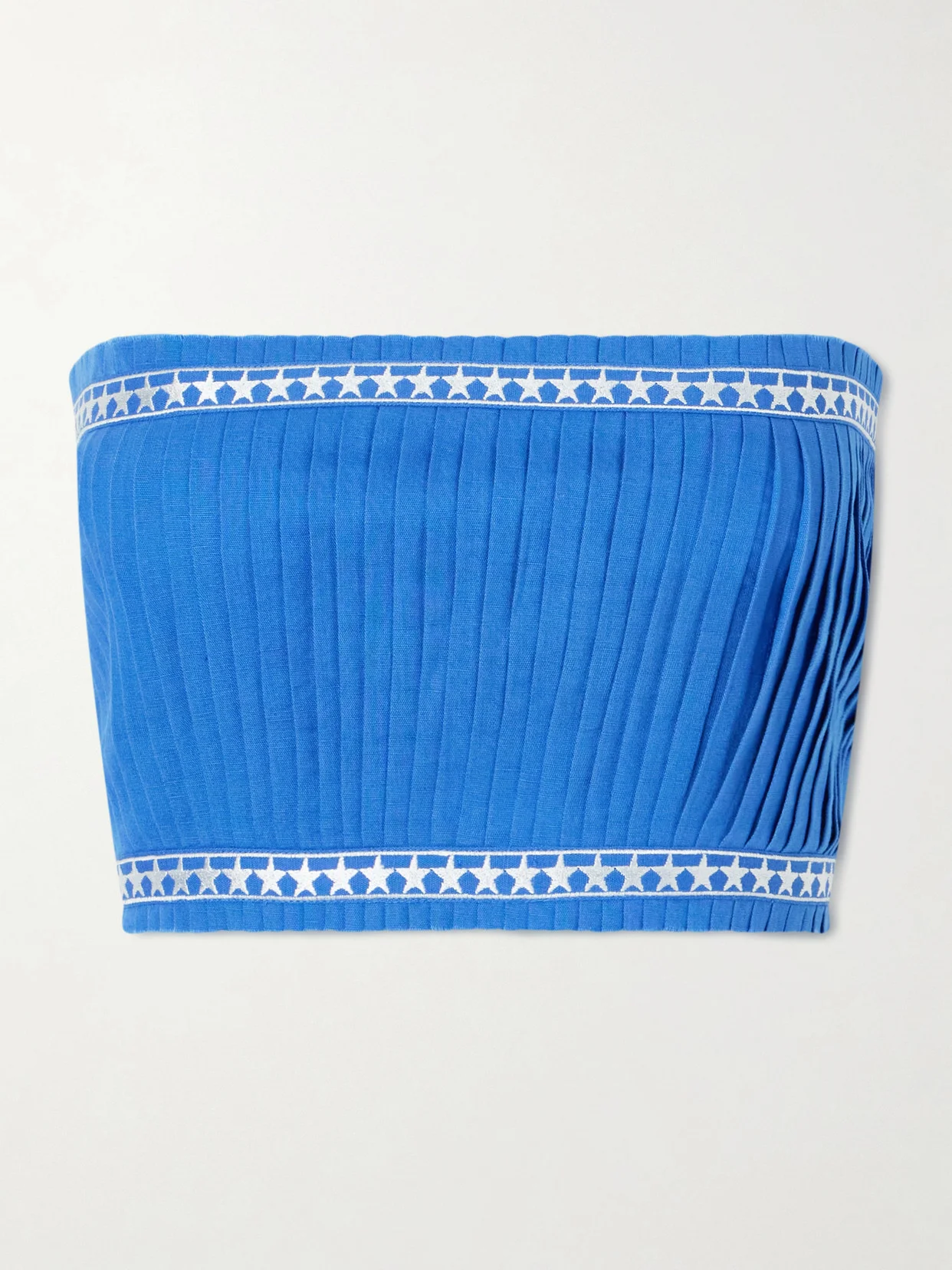 Flavia Pleated Linen And Cotton-blend Top - 1