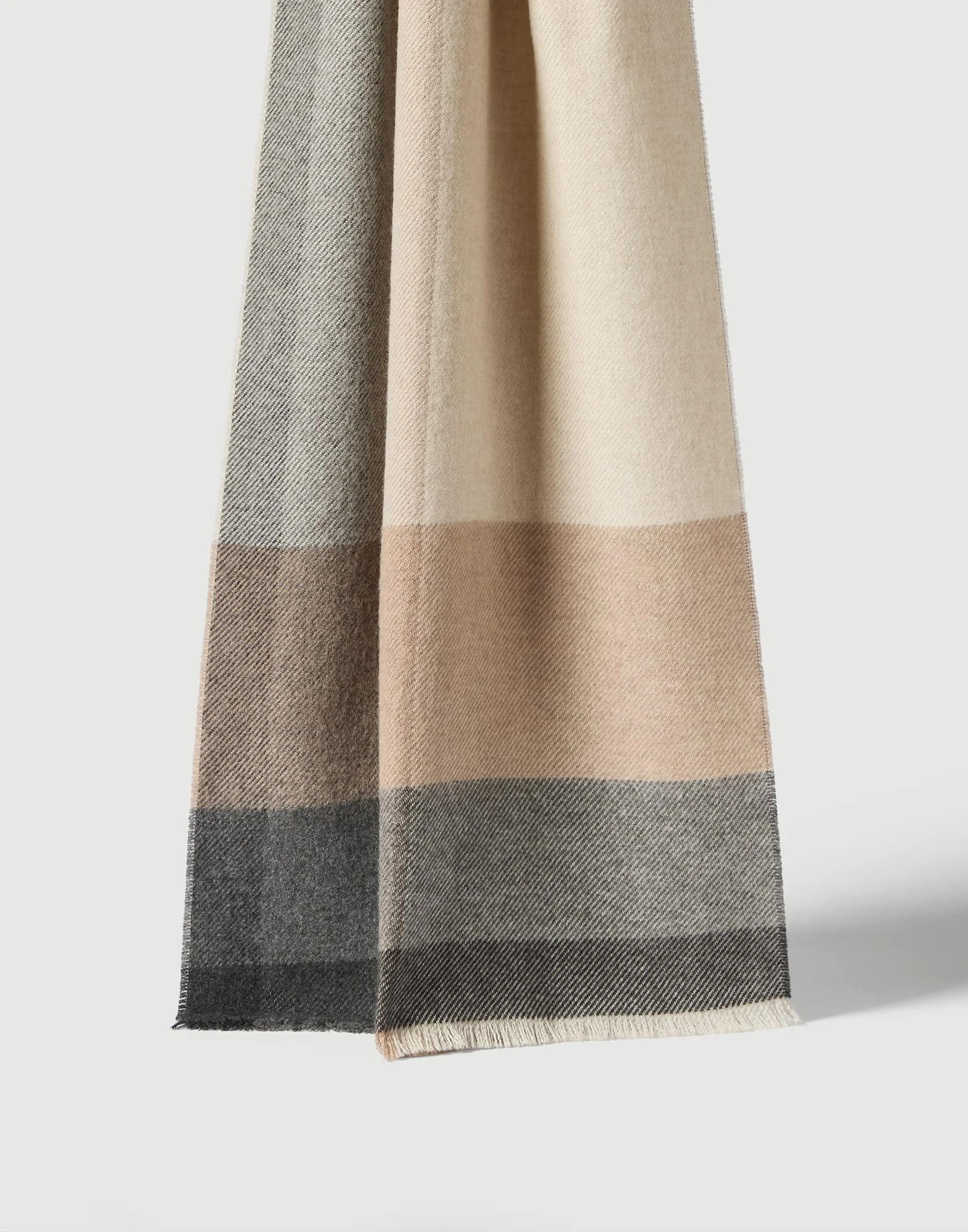 모직 및 캐시미어 체크 twill scarf - 1