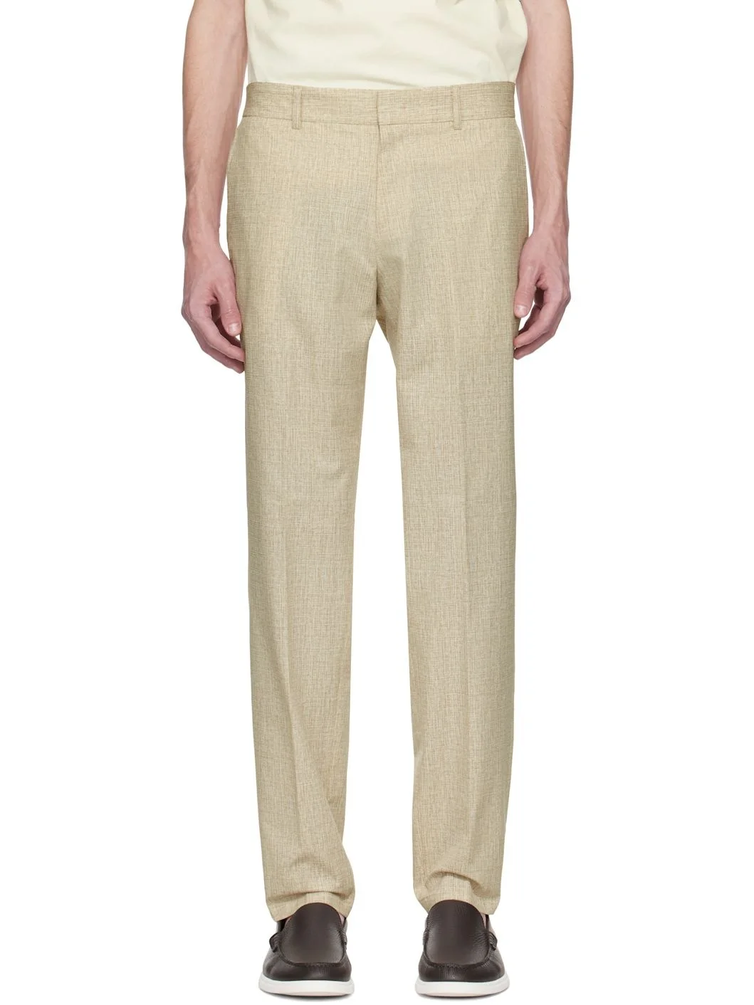 Beige Formal Water-Repellent Trousers - 1