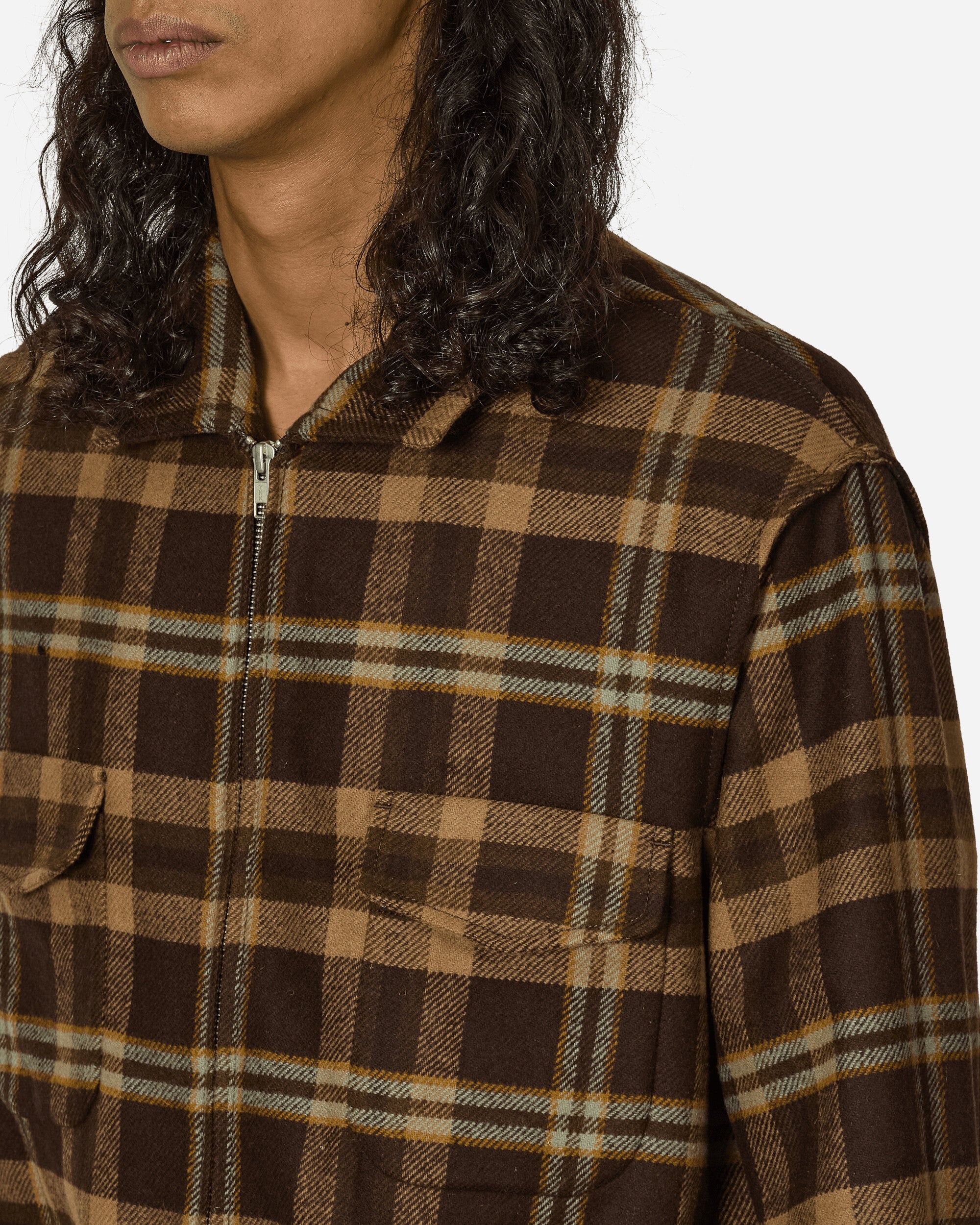 Tartan Simmo Vintage Zip-Up Jacket Brown - 5