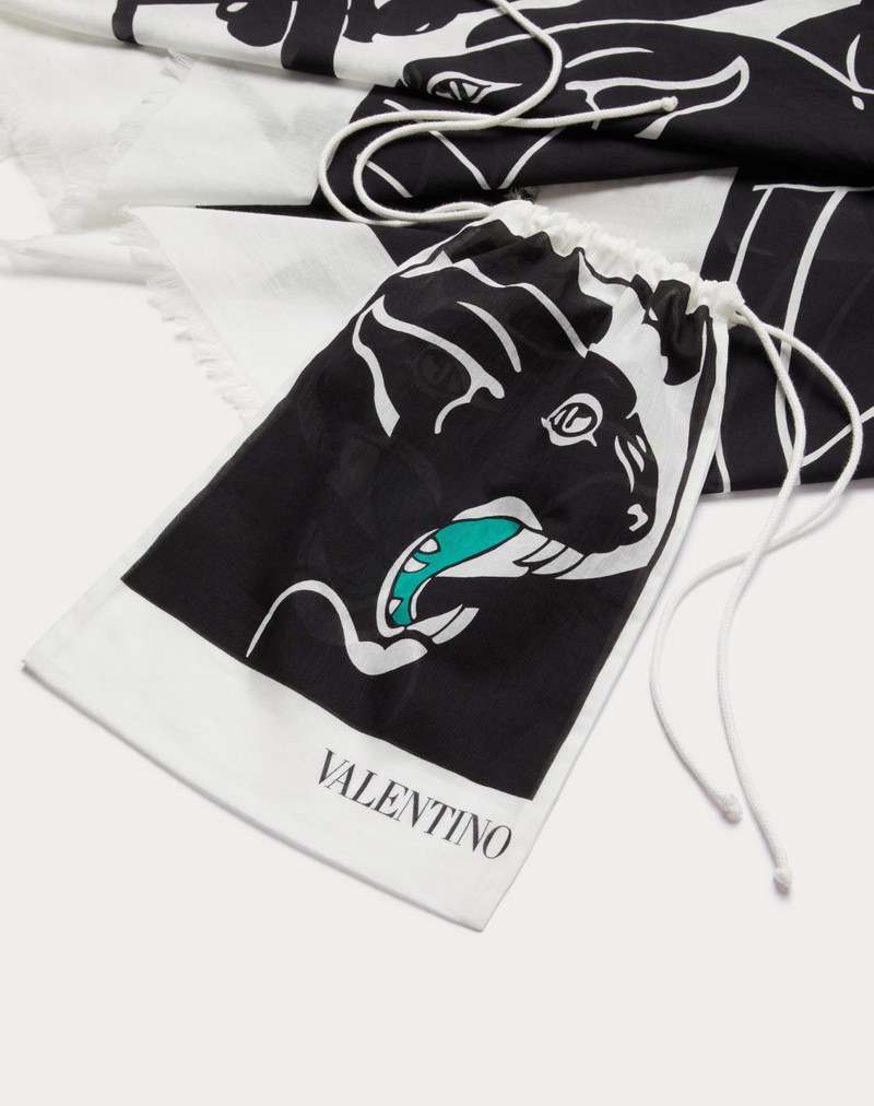 SARONG + CLUTCH WITH VALENTINO ESCAPE PANTHER COTTON PRINT 3