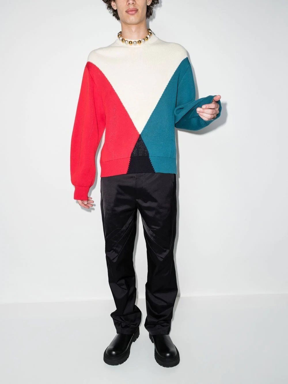 colour-block jumper - 2