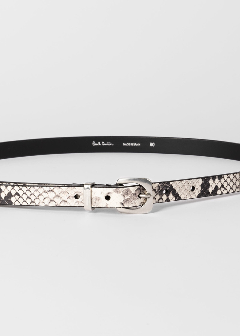 Paul Smith Cream Snake Print Belt outlook