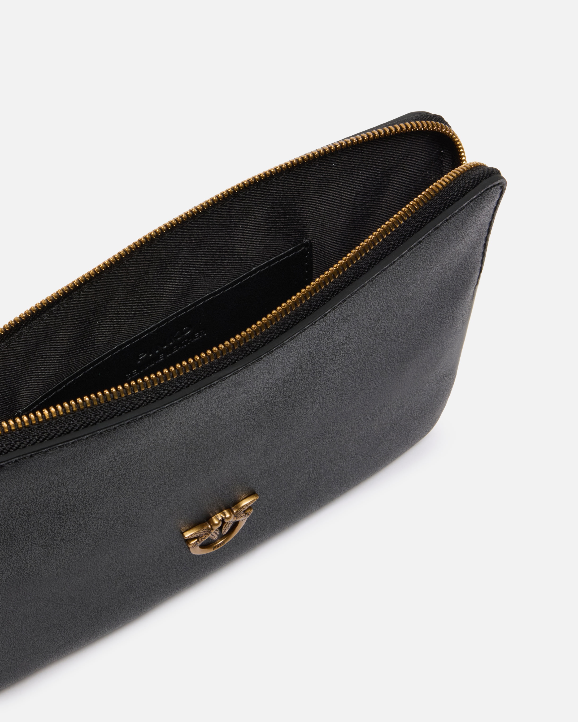 SQUARE LEATHER WRIST CLUTCH BAG WITH BIRD LOGO - 4