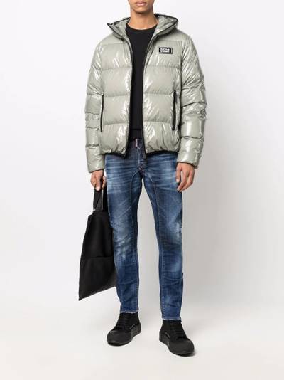 DSQUARED2 high-shine hooded down jacket outlook