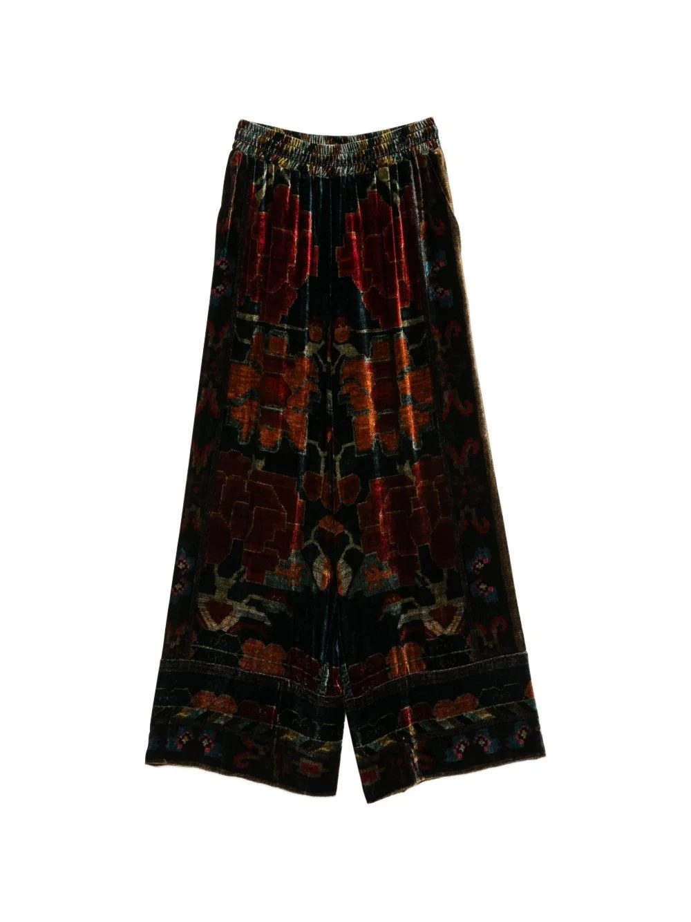 Printed wide-leg trousers - 1