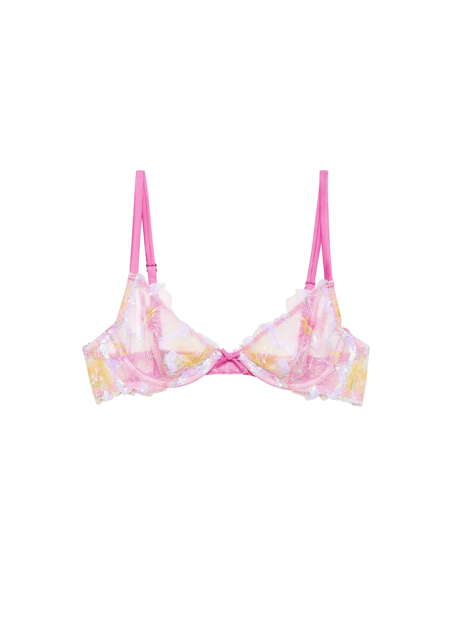 Sequin Hibiscus Demi Bra - 1
