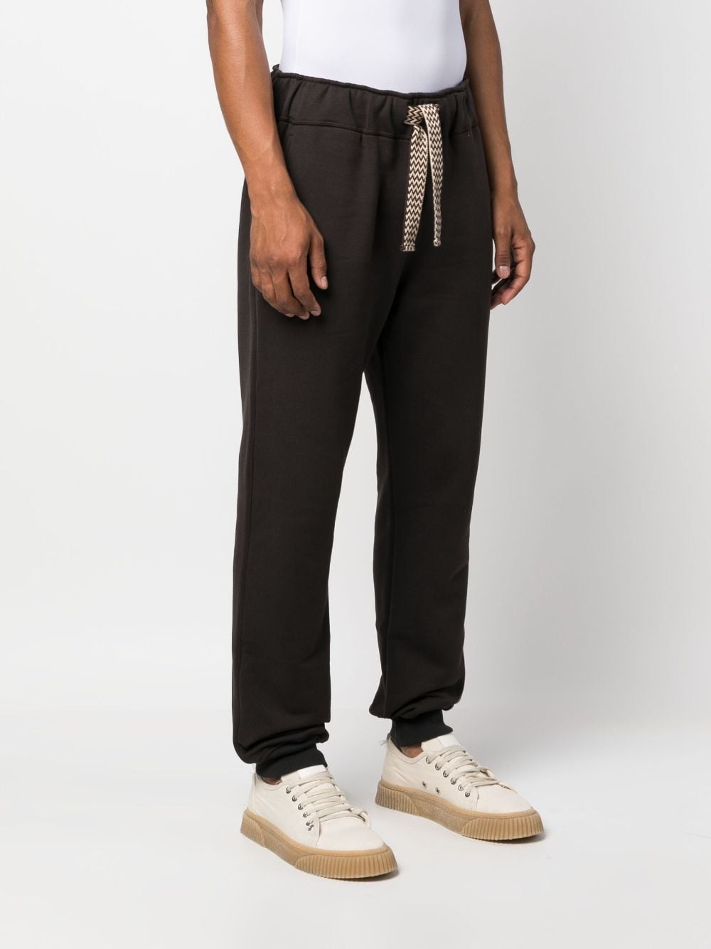 drawstring-waist cotton track pants - 3