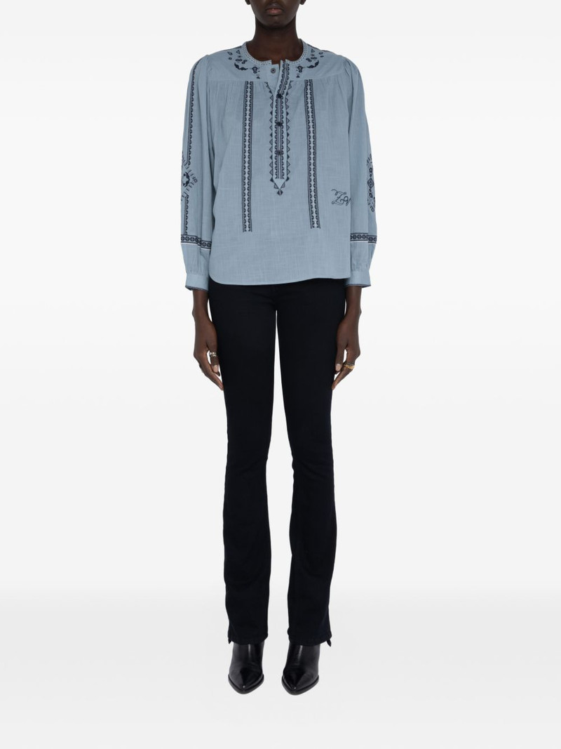 Zadig & Voltaire Tigy embroidered cotton tunic outlook