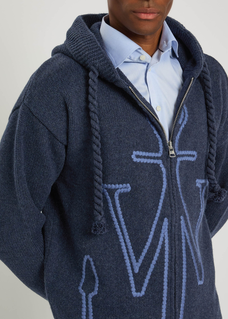 JW Anderson Logo-embroidered Hooded Wool Jacket - 5