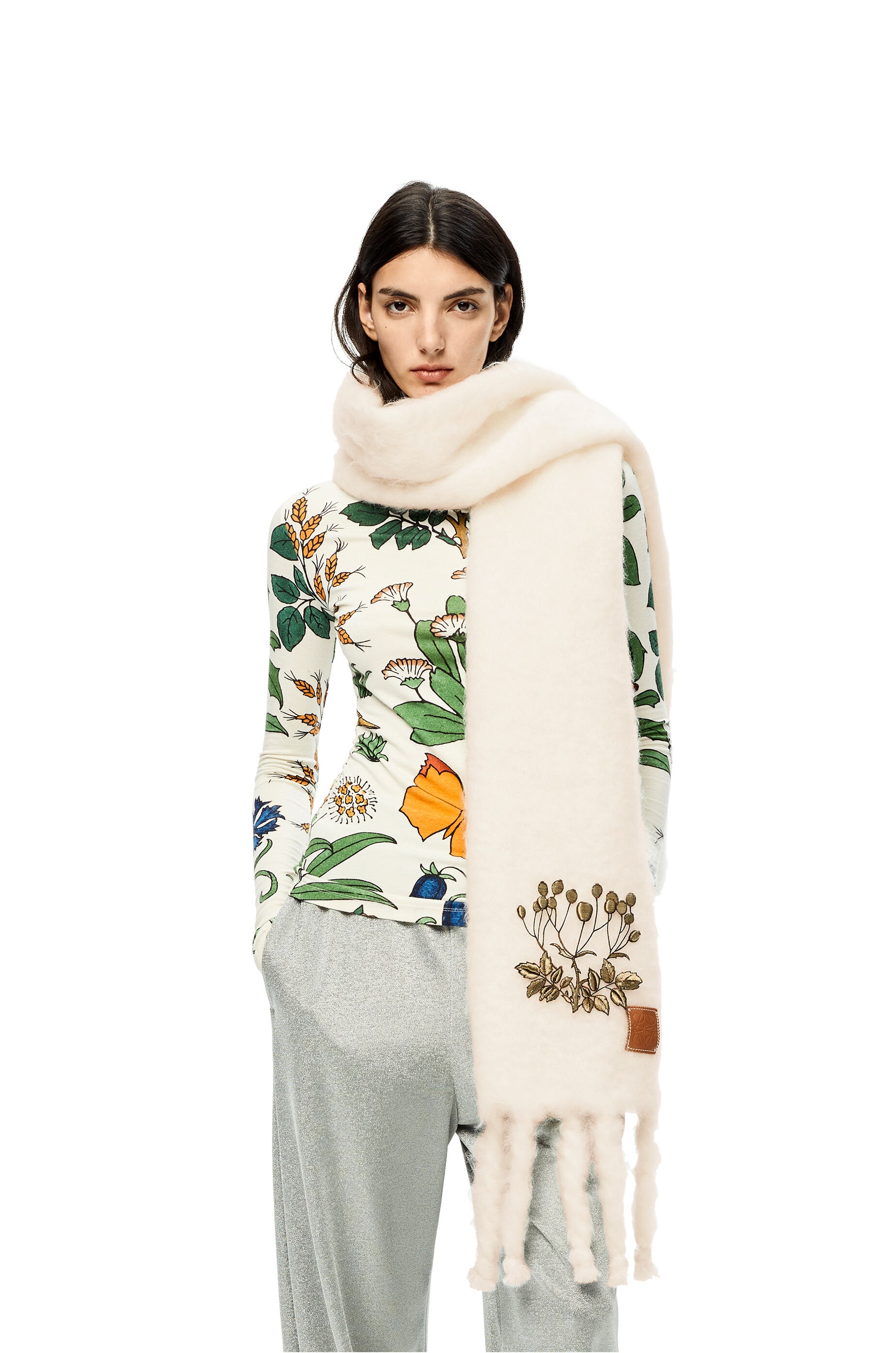 Floral scarf in mohair - 2