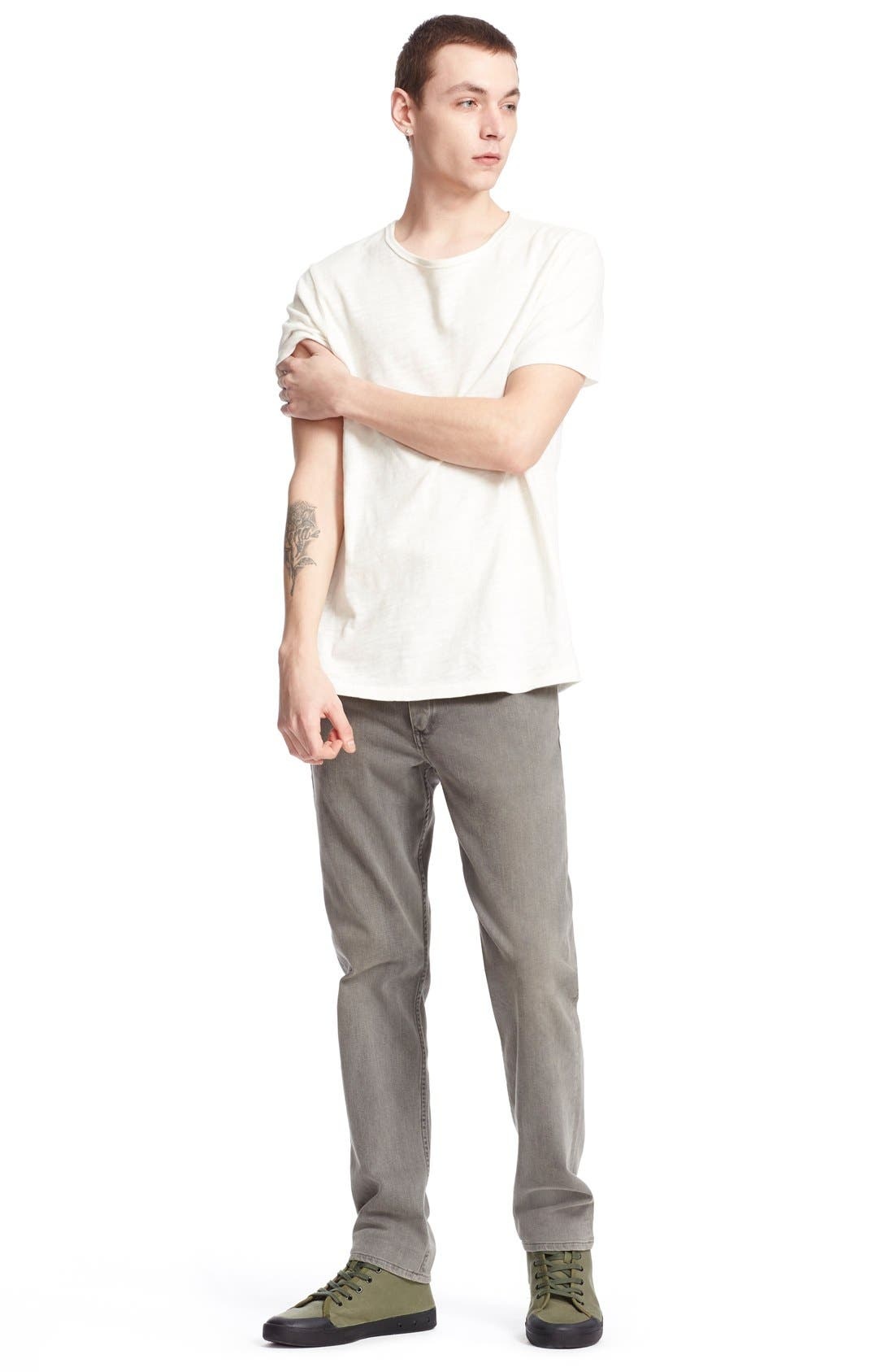 Slim Fit Slubbed Cotton T-Shirt - 8