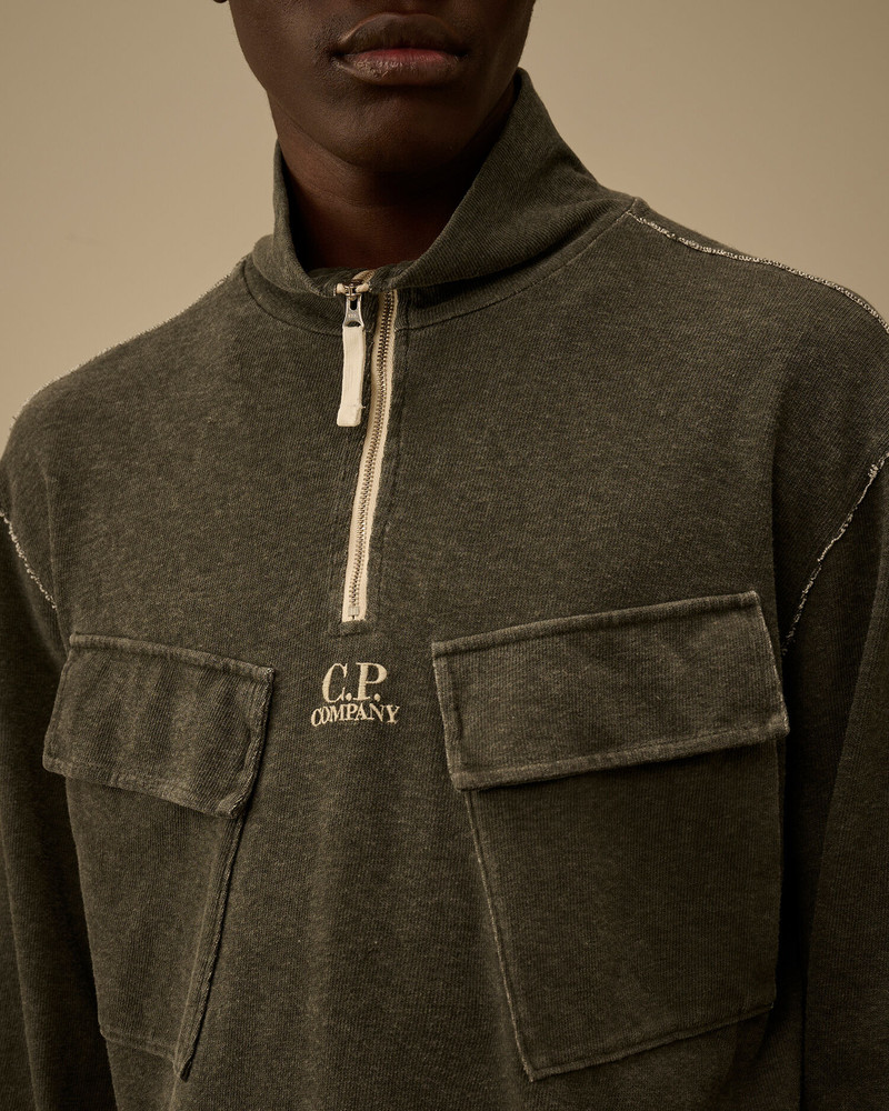 Heavy Jersey Plated Half Zip Sweatshirt 5