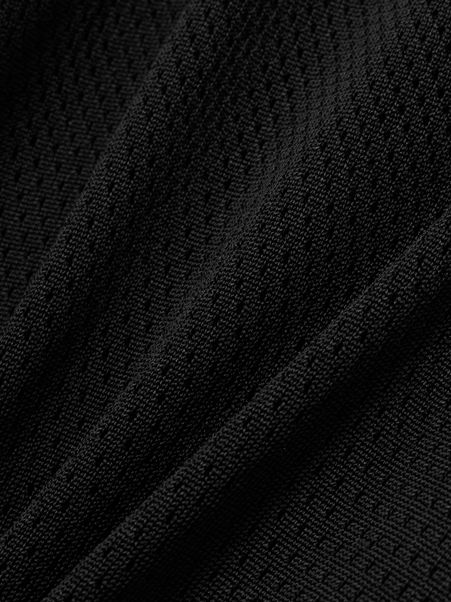 Tie-detailed pointelle-knit coverup Black - 4