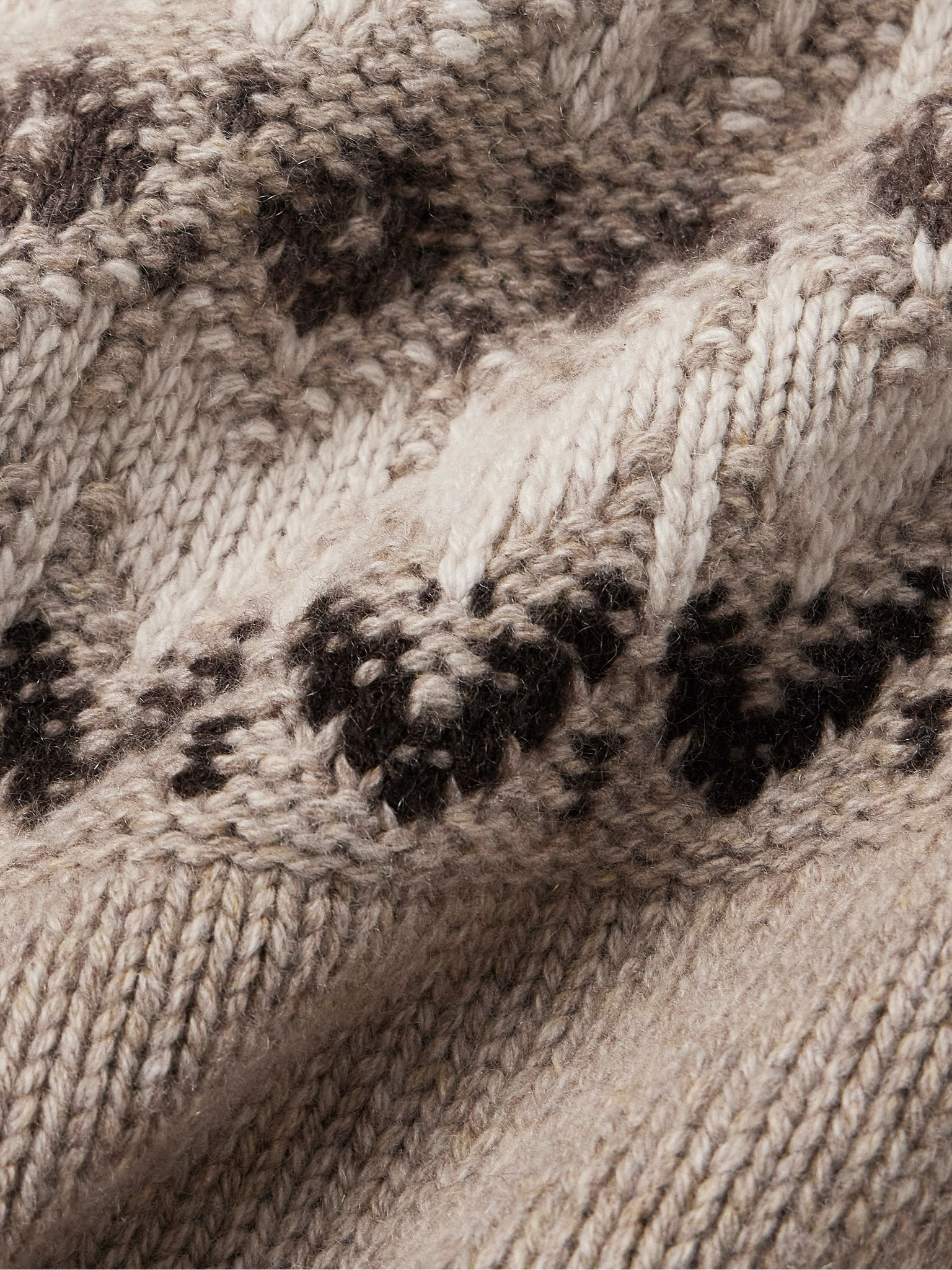 Alpe Pile Fair Isle Cashmere Sweater Brown - 2
