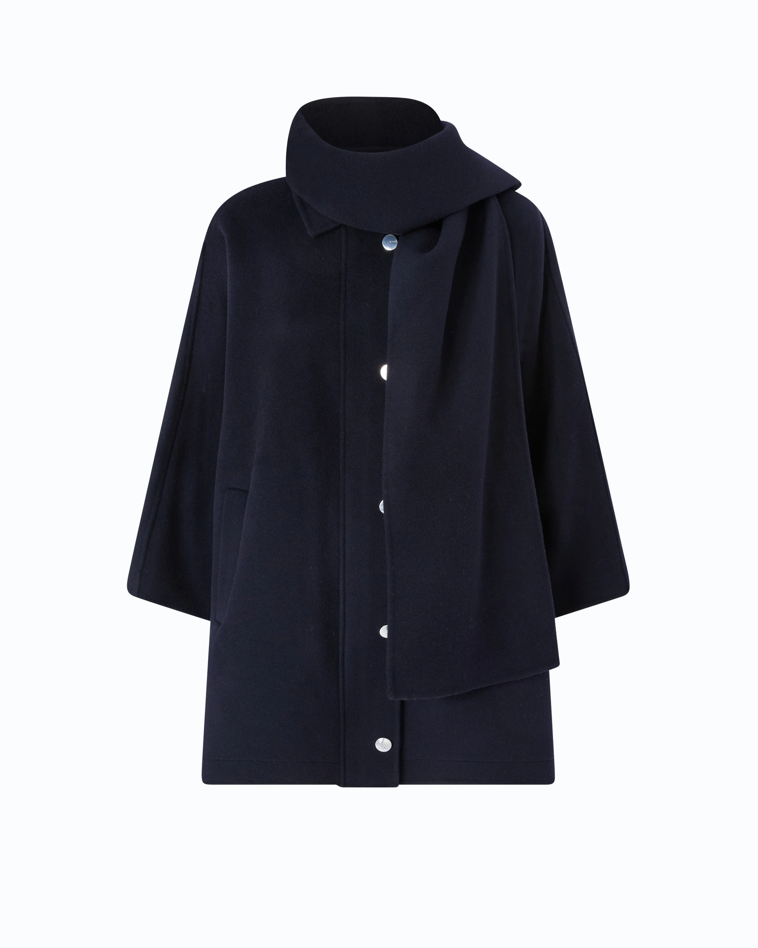 CAPE IN DOUBLE-LAYERED WOOL-BLEND CLOTH WITH SCARF - 1