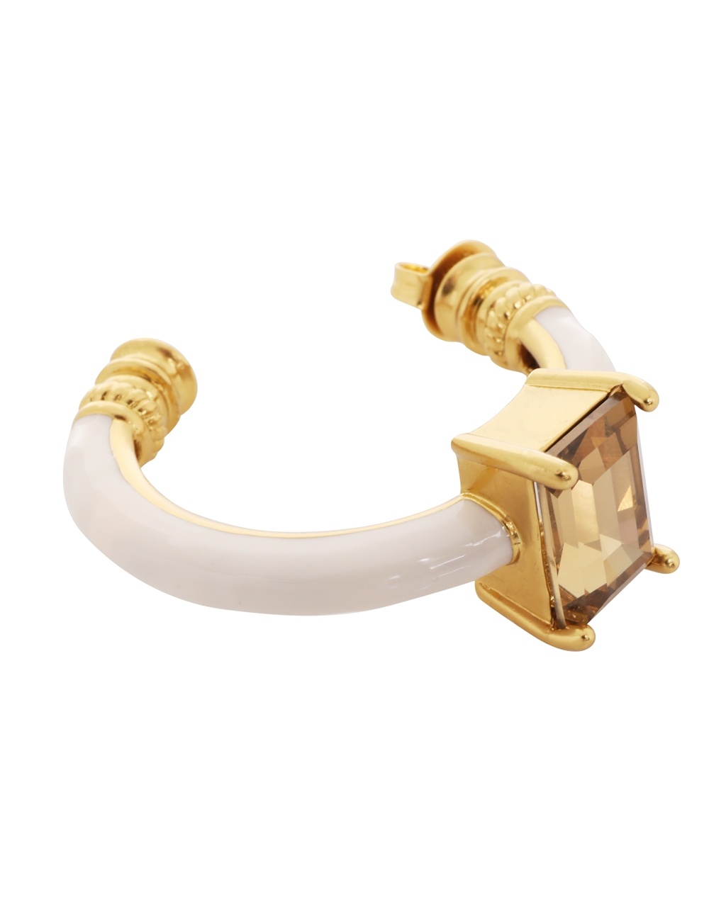 ENAMEL CRYSTAL HOOP EARRINGS - 3