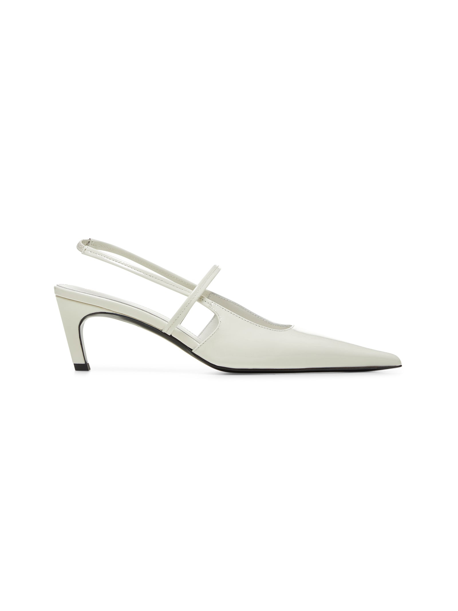 White patent leather Sharp slingback - 1