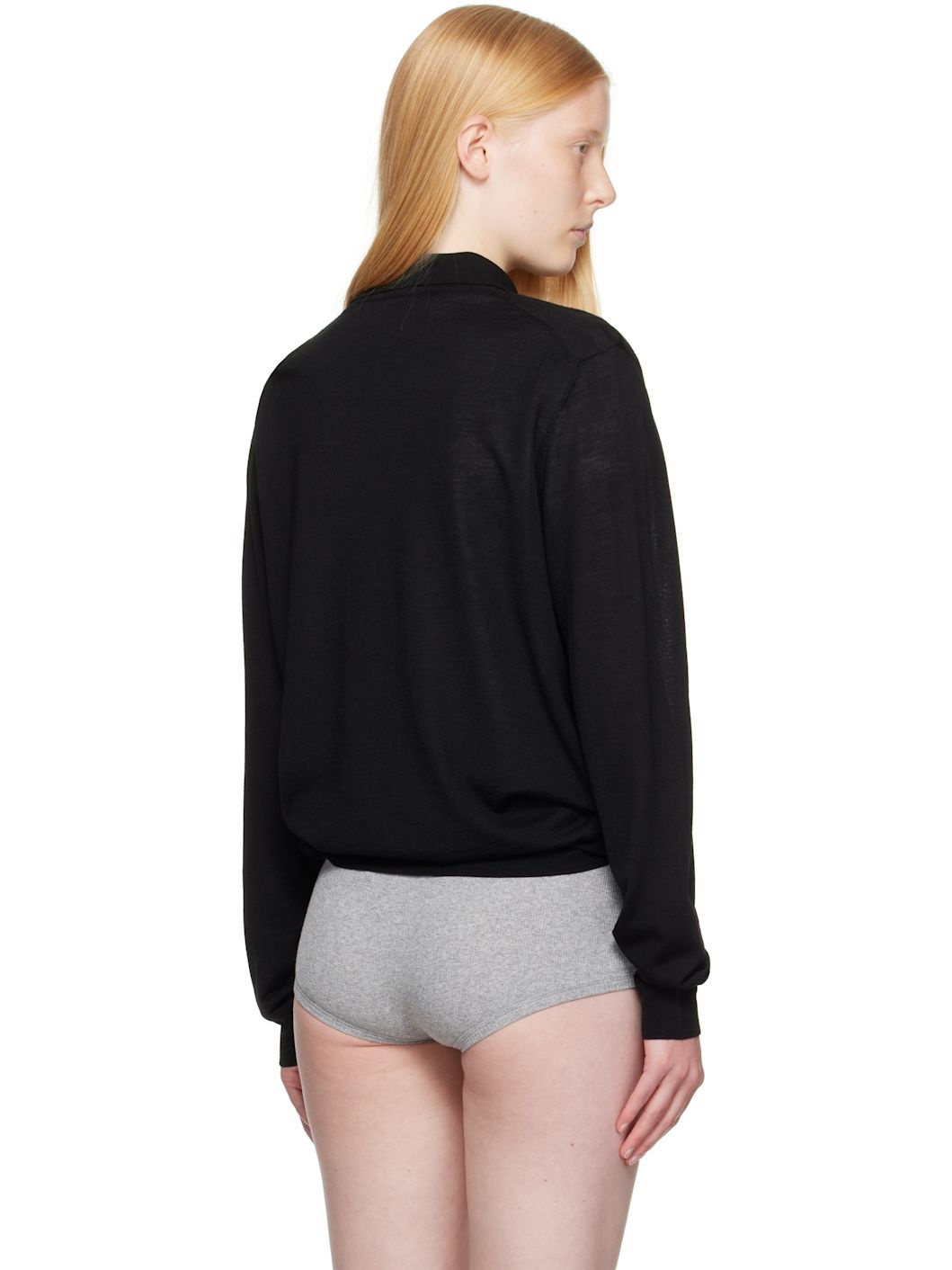 Black Knit Polo - 3
