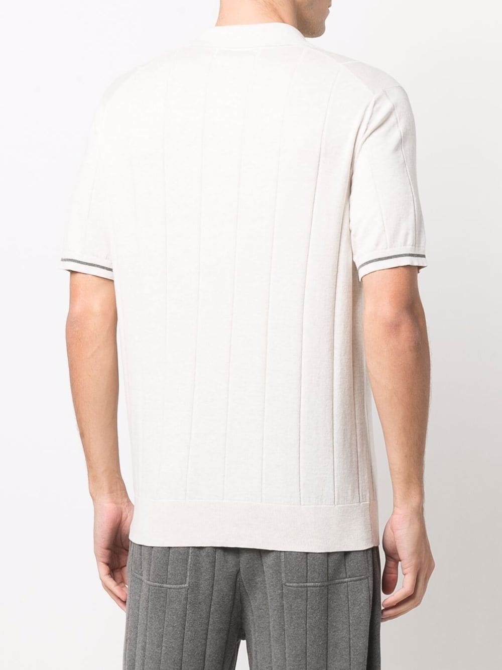 ribbed-knit polo shirt - 4