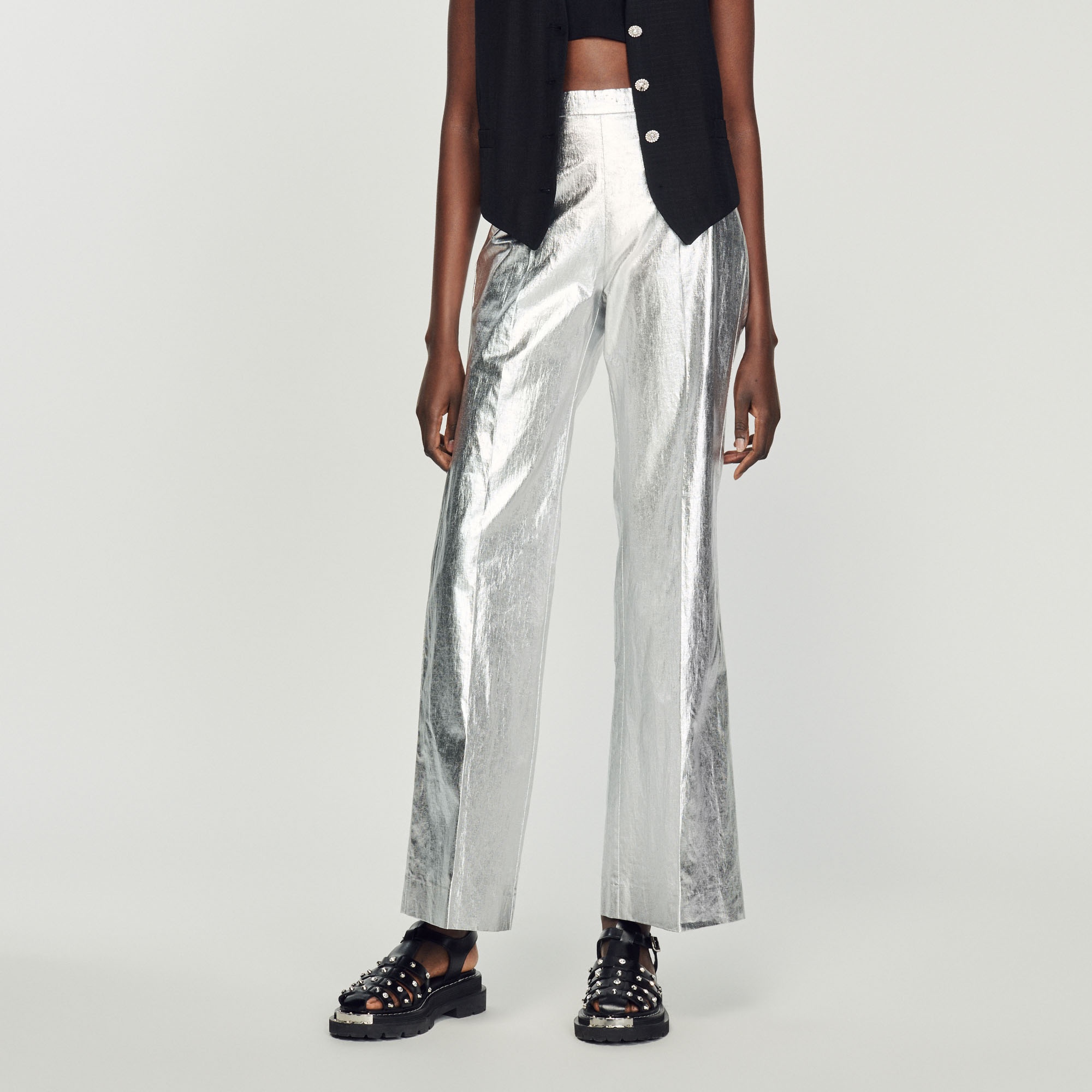 Metallic coated pants - 5