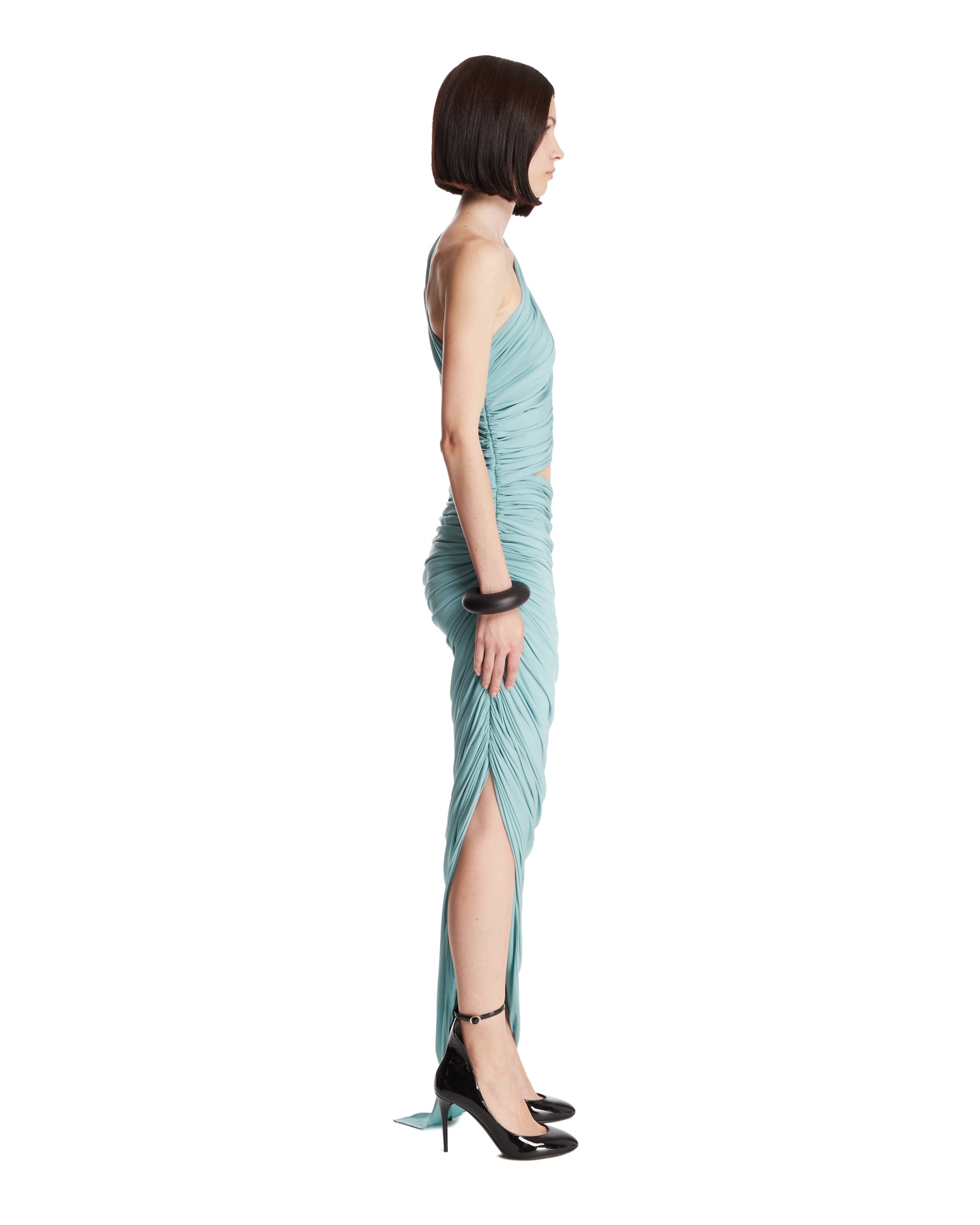 Blue Asymmetric Cut-out Dress - 5