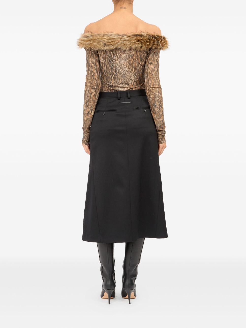 virgin wool-blend skirt - 4