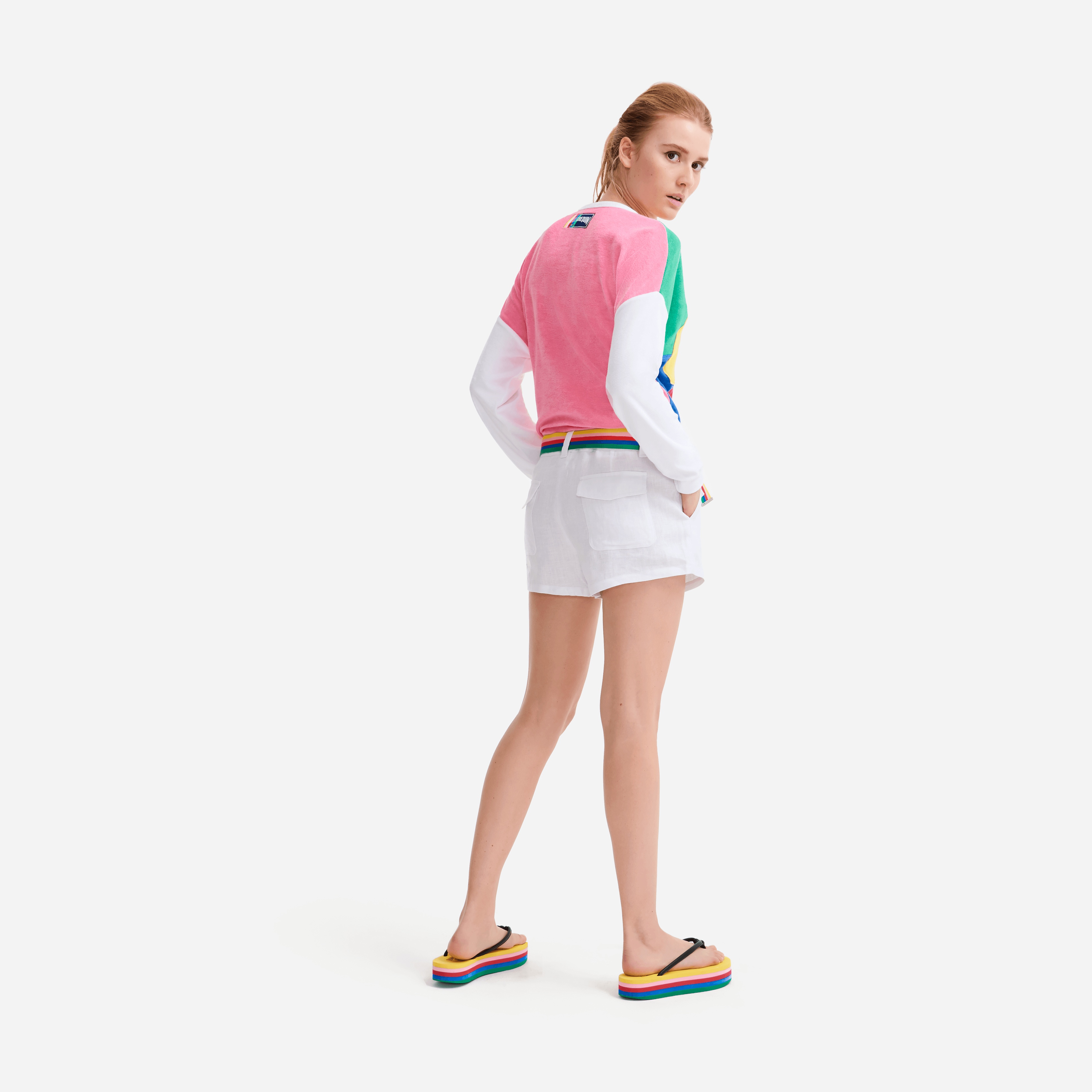 Women linen bermuda shorts solid - Vilebrequin x JCC+ - Limited Edition - 3
