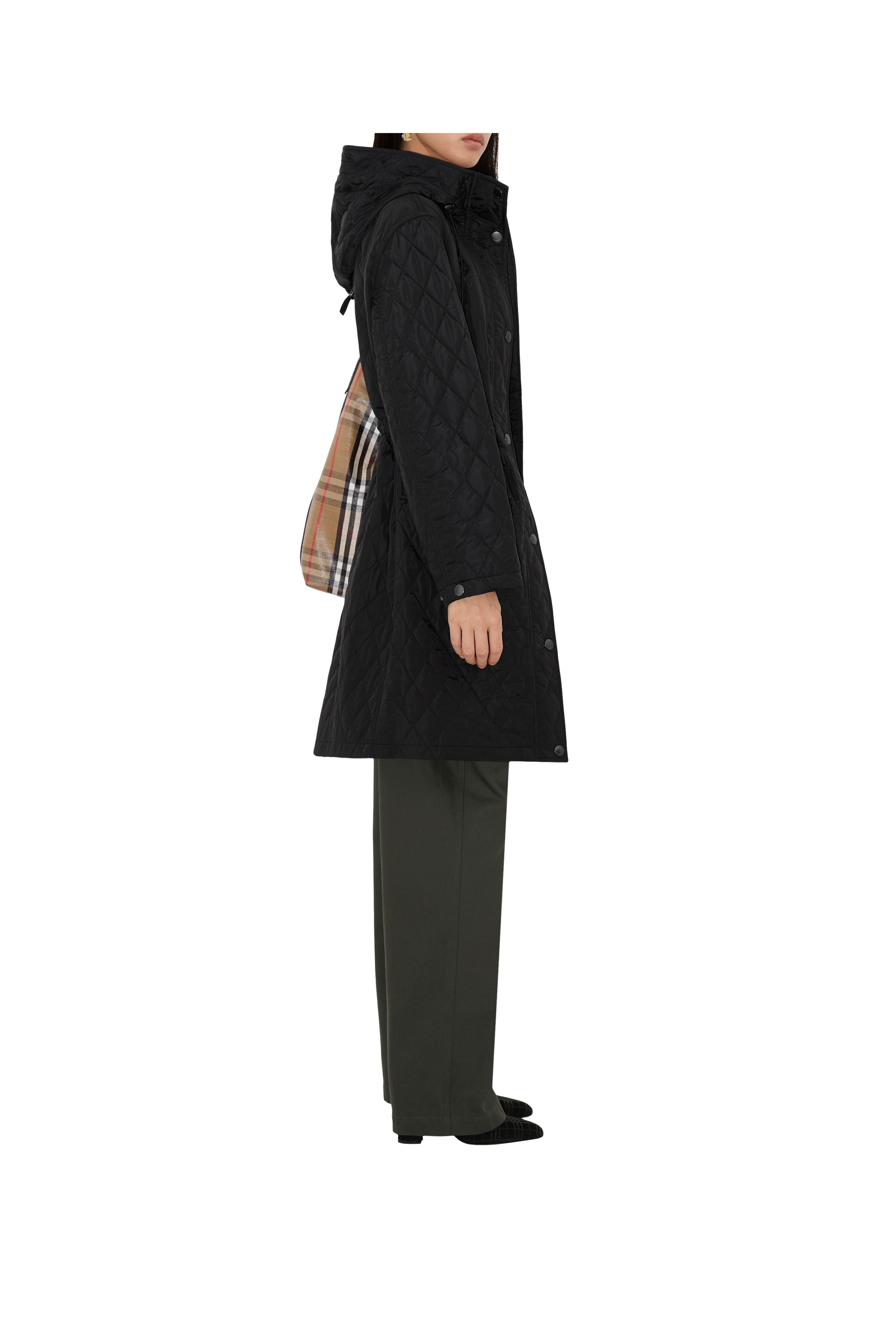 burberry Quilted Nylon Hooded Coat in Black at Nordstrom - 3