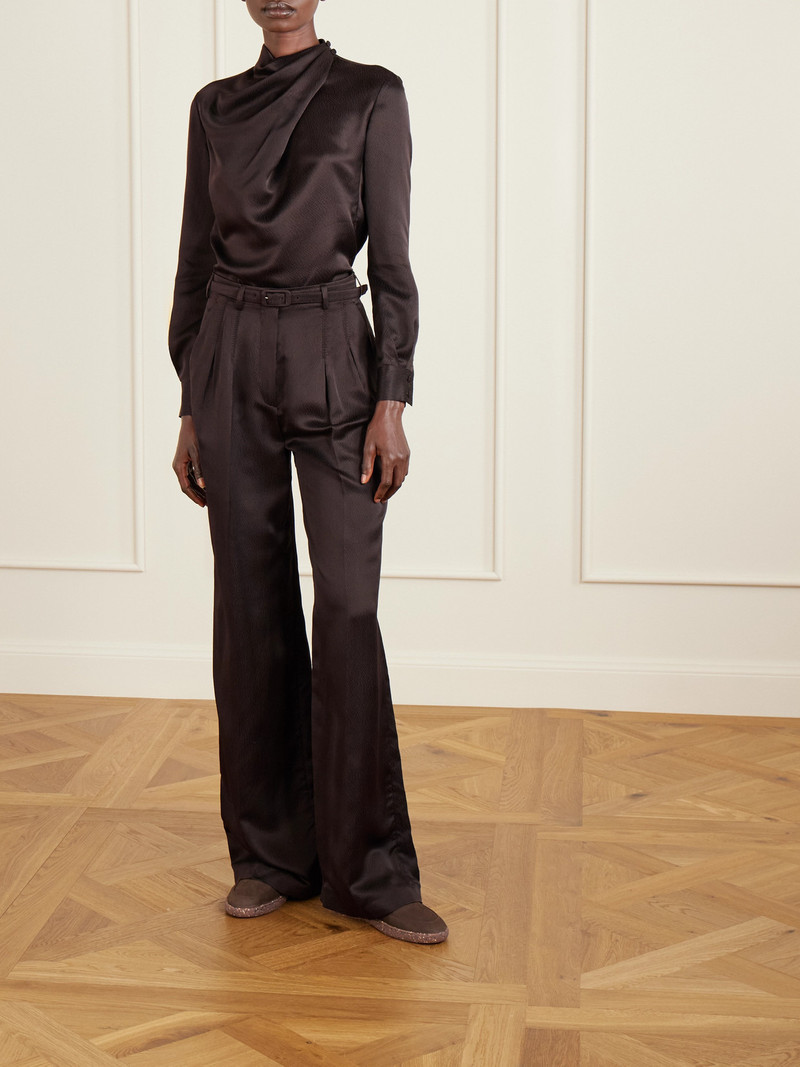 GABRIELA HEARST Vargas Belted Silk Straight-leg Pants outlook