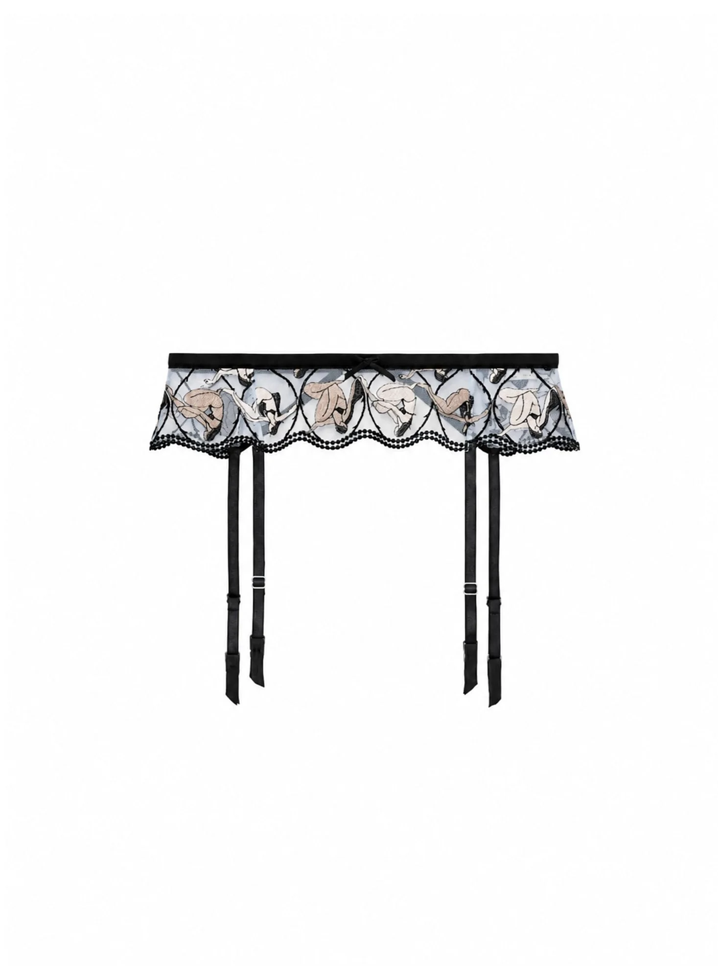 Gio Embroidery Garter Belt - 1