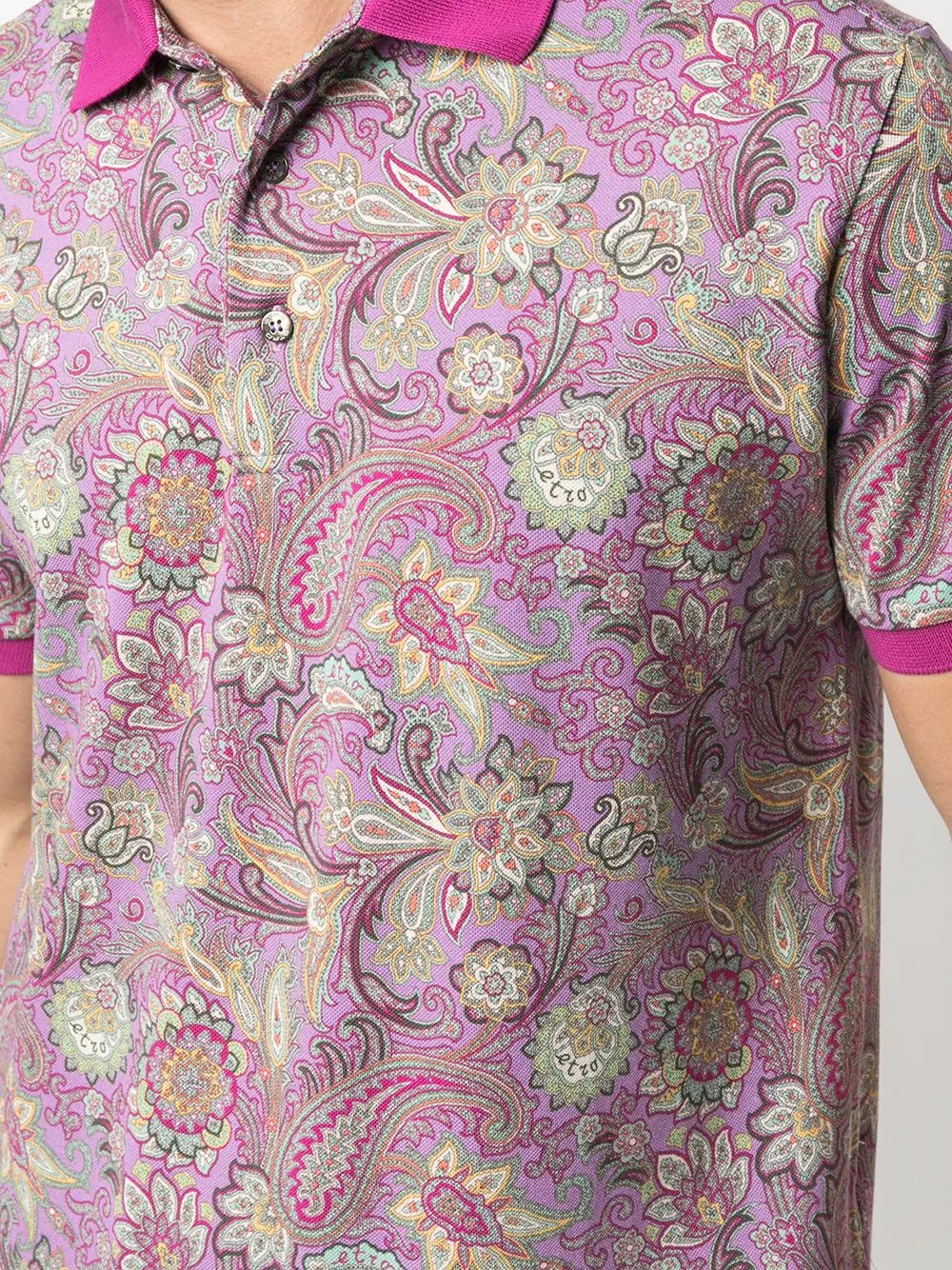 paisley print polo shirt - 5