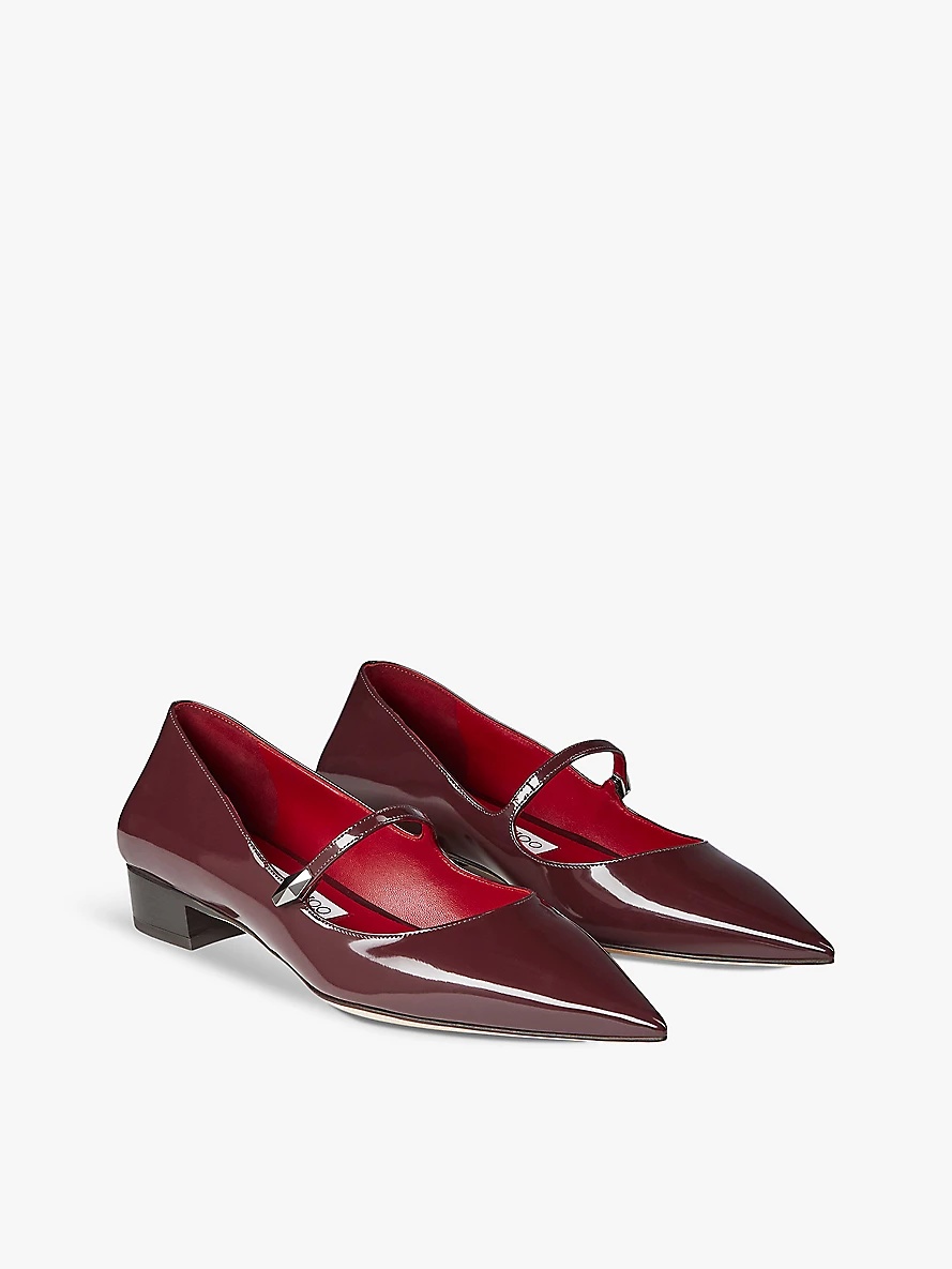 Carolyn pointed-toe flat patent-leather pumps - 3