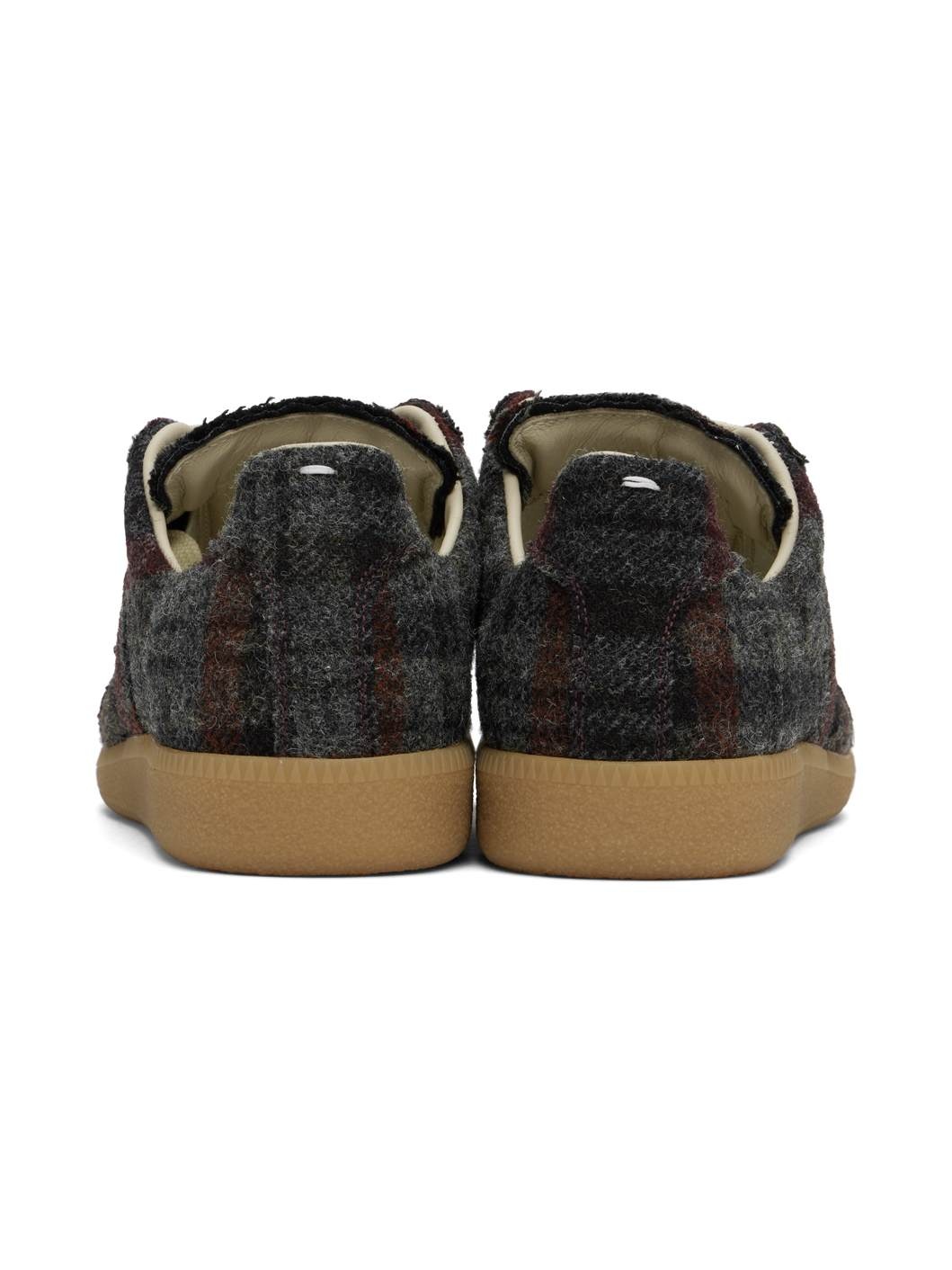 Gray & Burgundy Recicla Replica Sneakers - 2