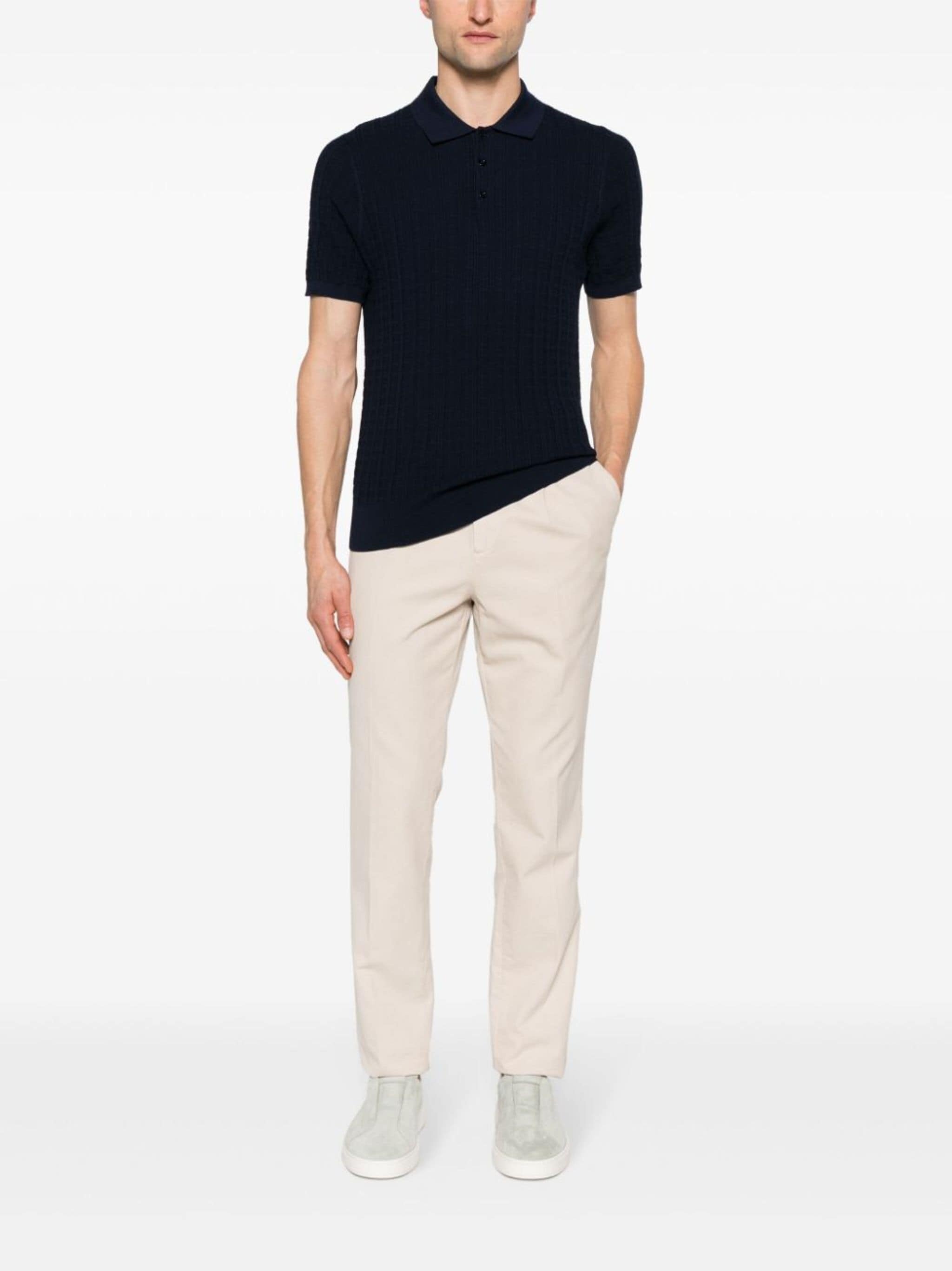 patterned-jacquard cotton polo shirt - 2