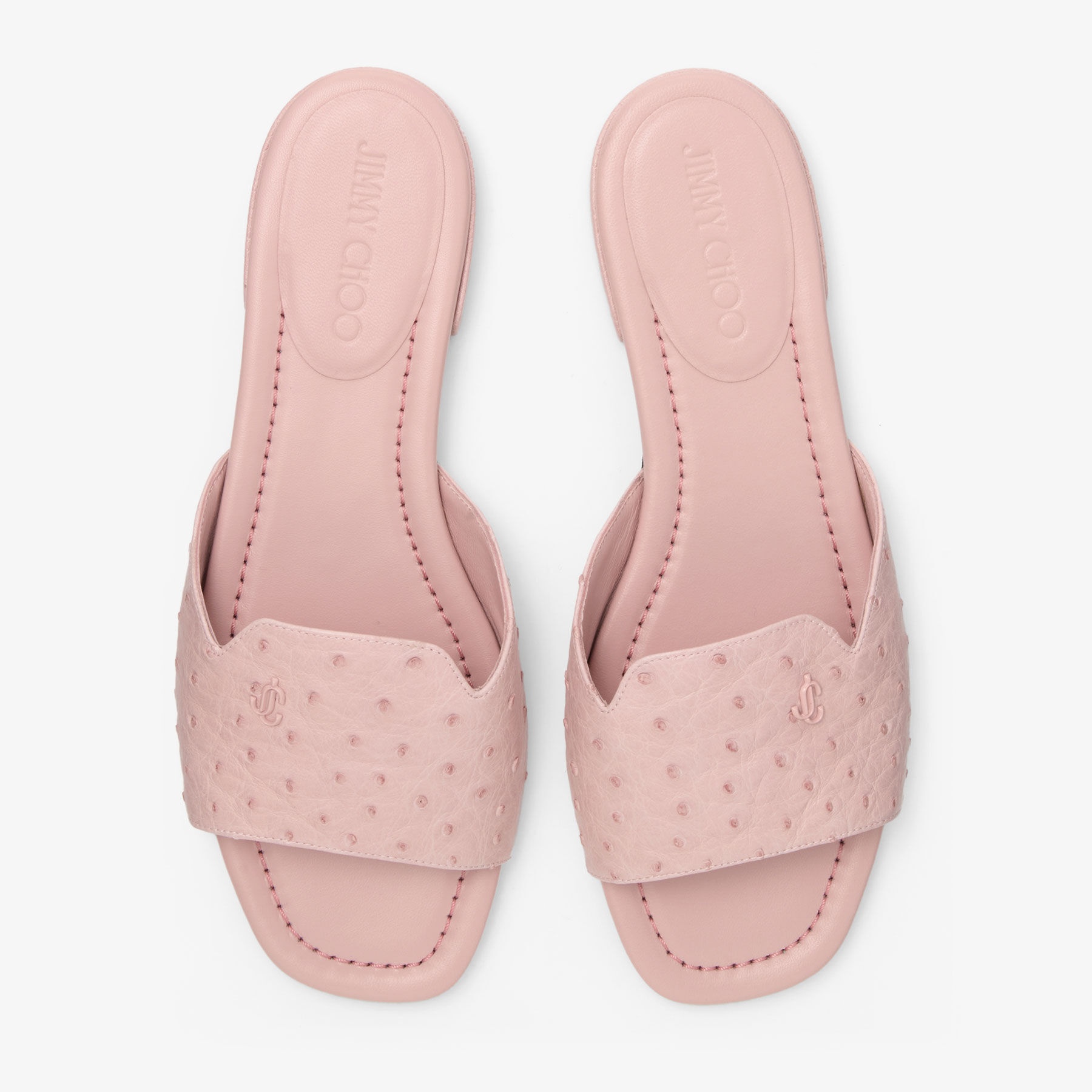 Dina Flat
Rose Ostrich Leather Flats - 3
