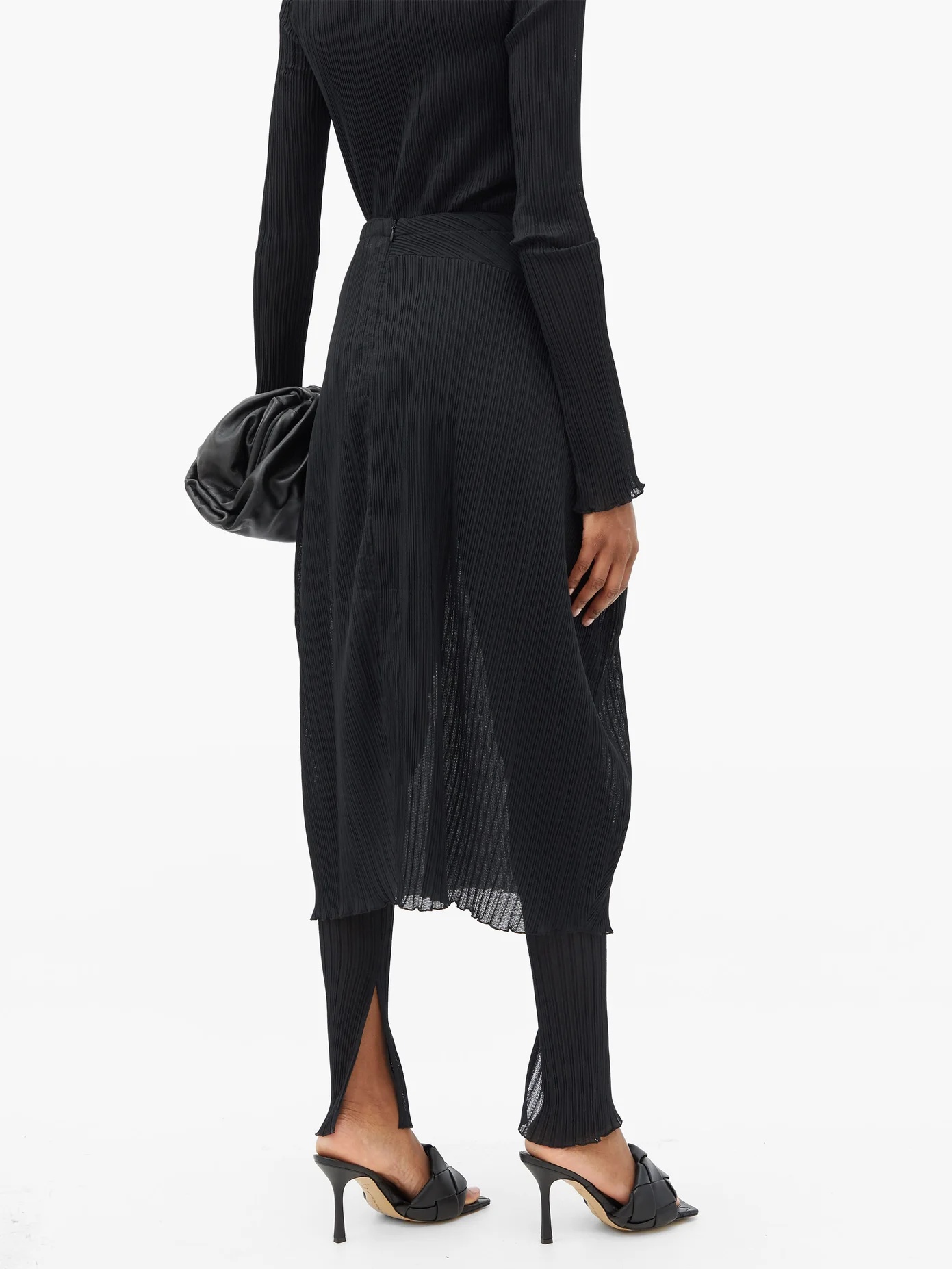 Plissé-knit midi skirt - 5