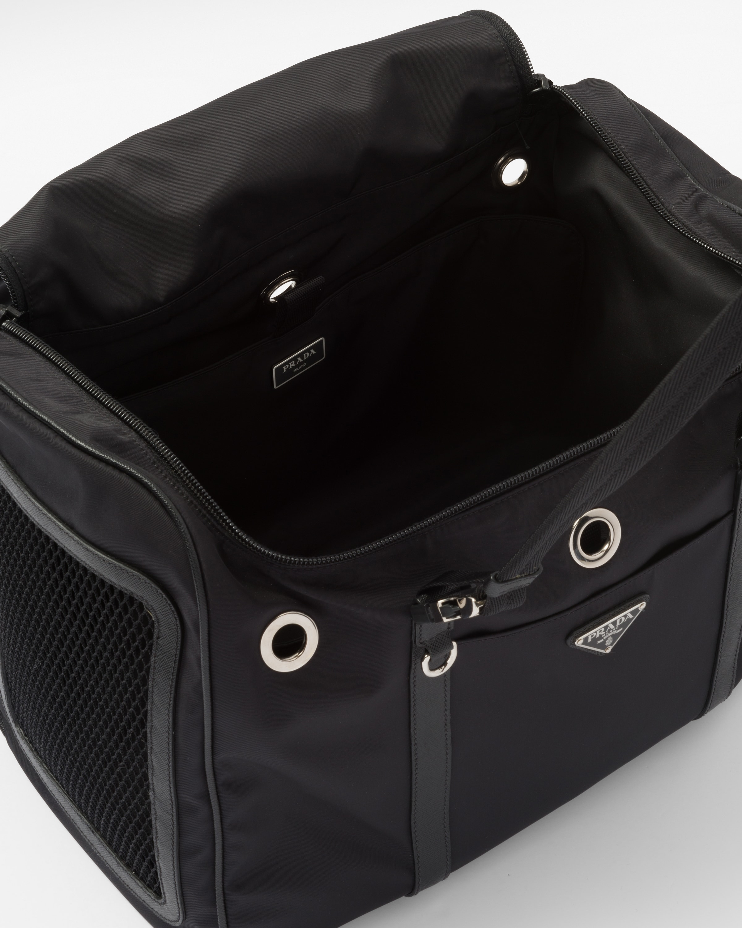 Re-Nylon and Saffiano leather pet bag - 4
