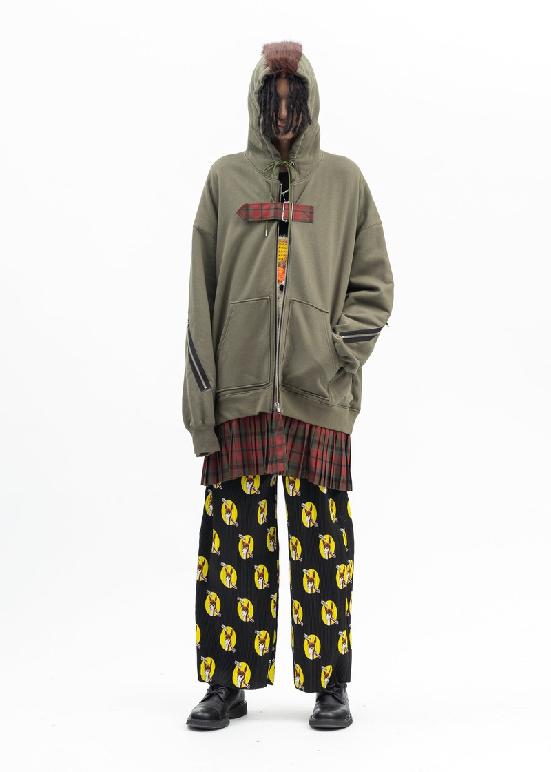 KHAKI GREEN MOHAWK PUNK HOODIE 6