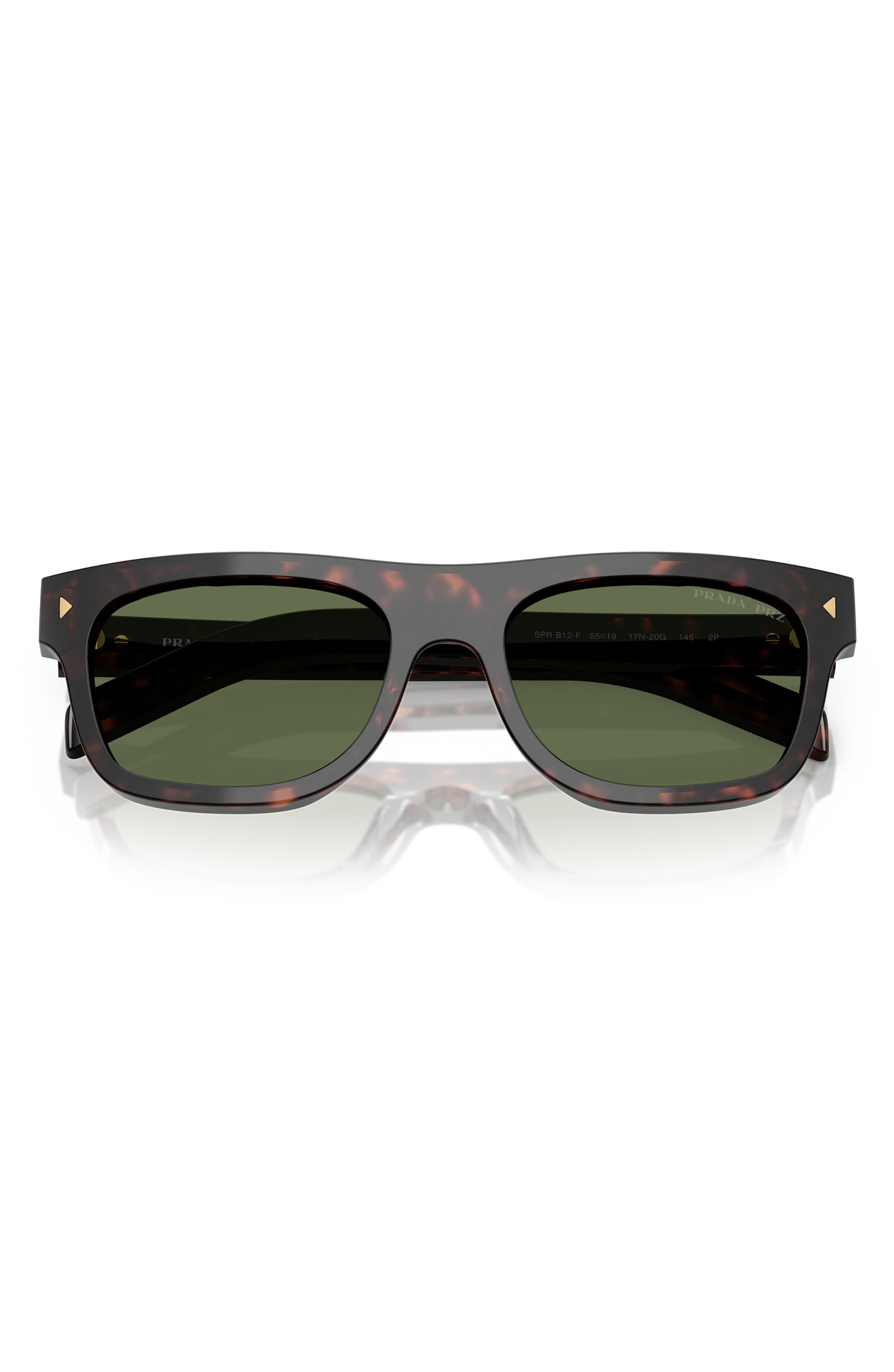 Prada 55mm Polarized Pillow Sunglasses in 17N20G55 Brown Tort at Nordstrom - 5