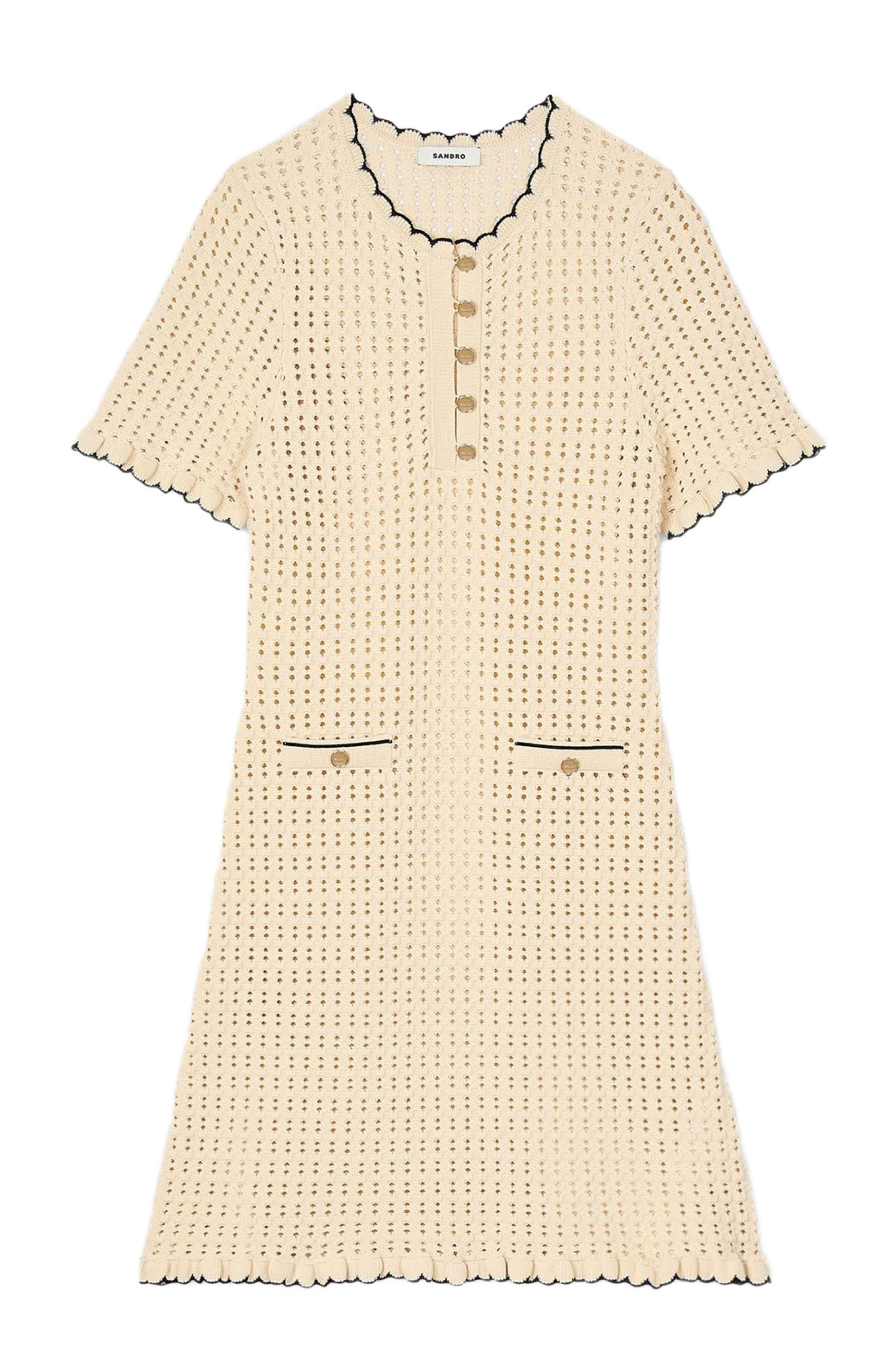 SANDRO Short knit dress in Vanilla at Nordstrom - 5