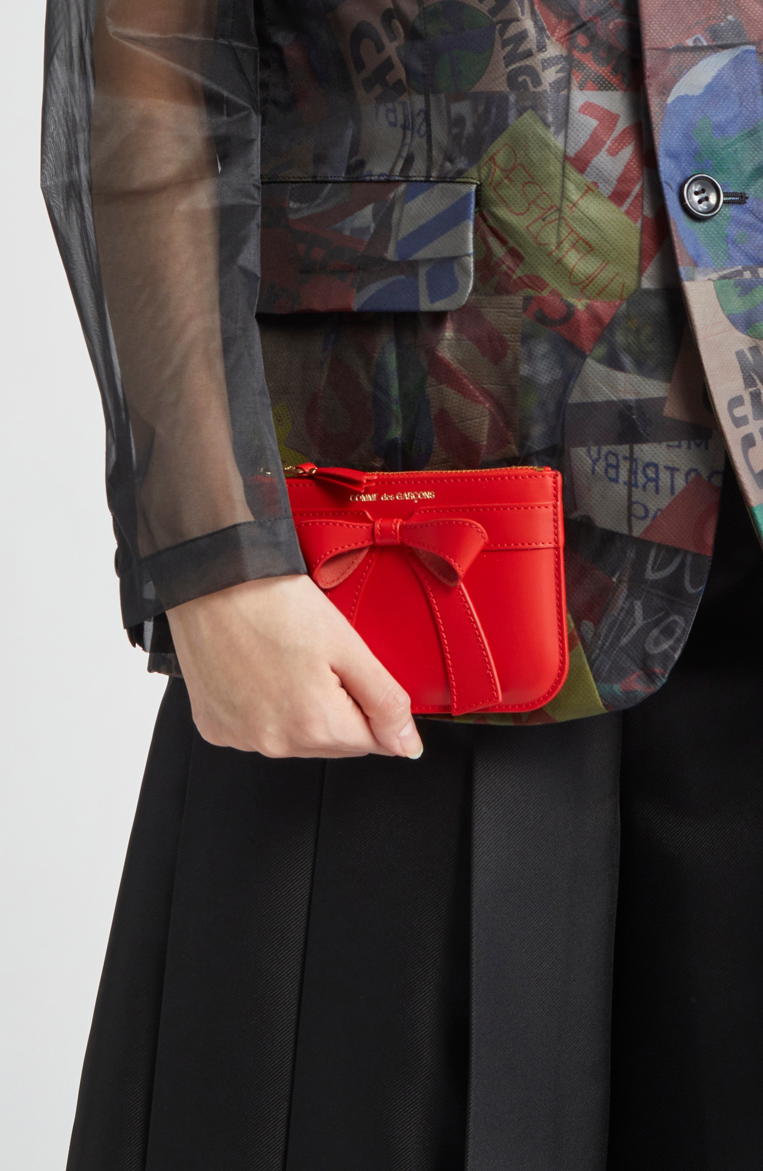Comme des Garçons Wallets Big Bow Leather Coin Purse in Red at Nordstrom - 3