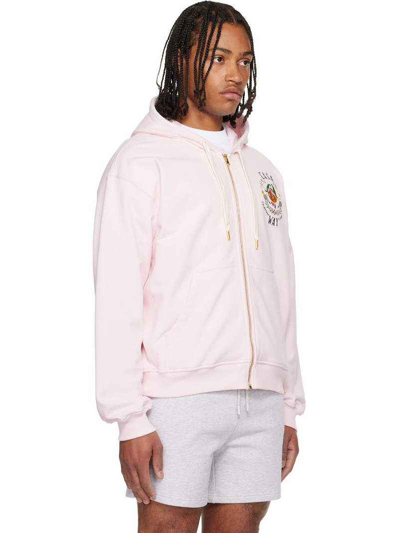 Pink 'Casa Way' Orange Mascot Zip Hoodie 2