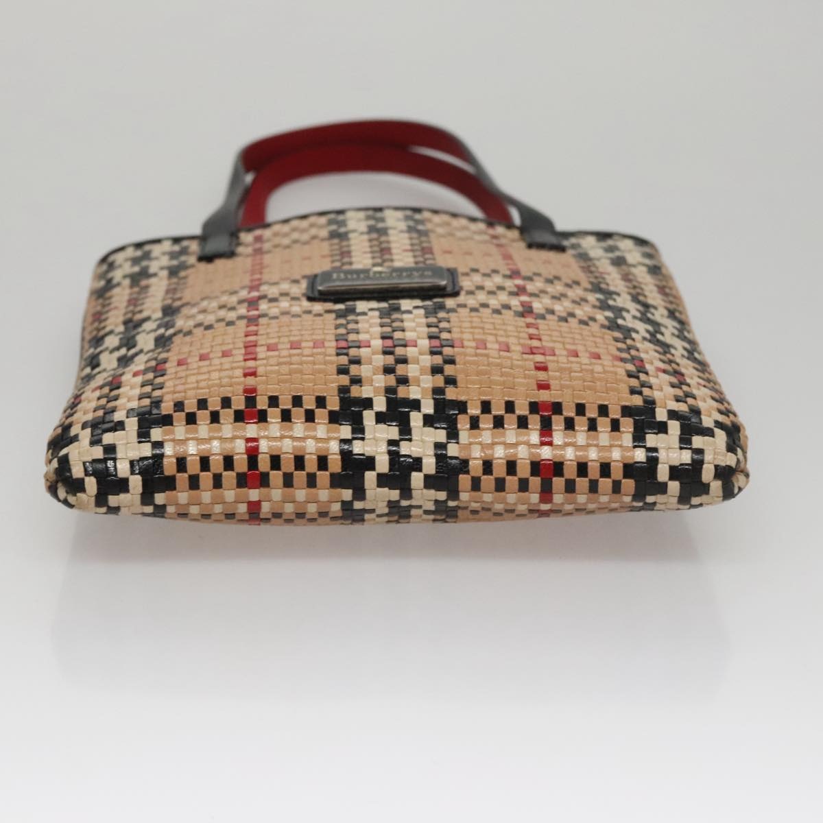 Burberry Nova Check Blue Label Hand Bag Leather Beige - 5