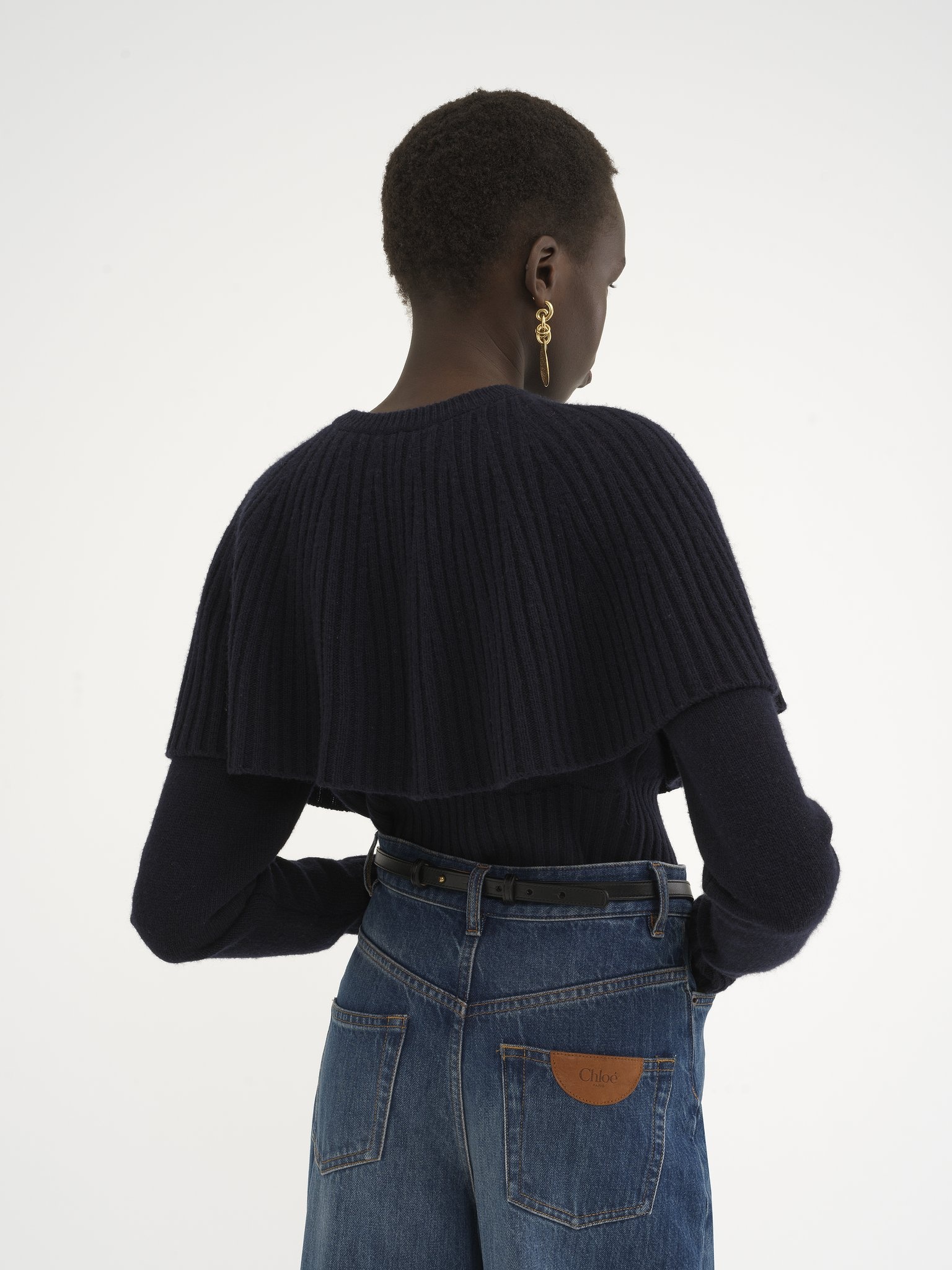 CAPE SWEATER IN WOOL & CASHMERE - 5