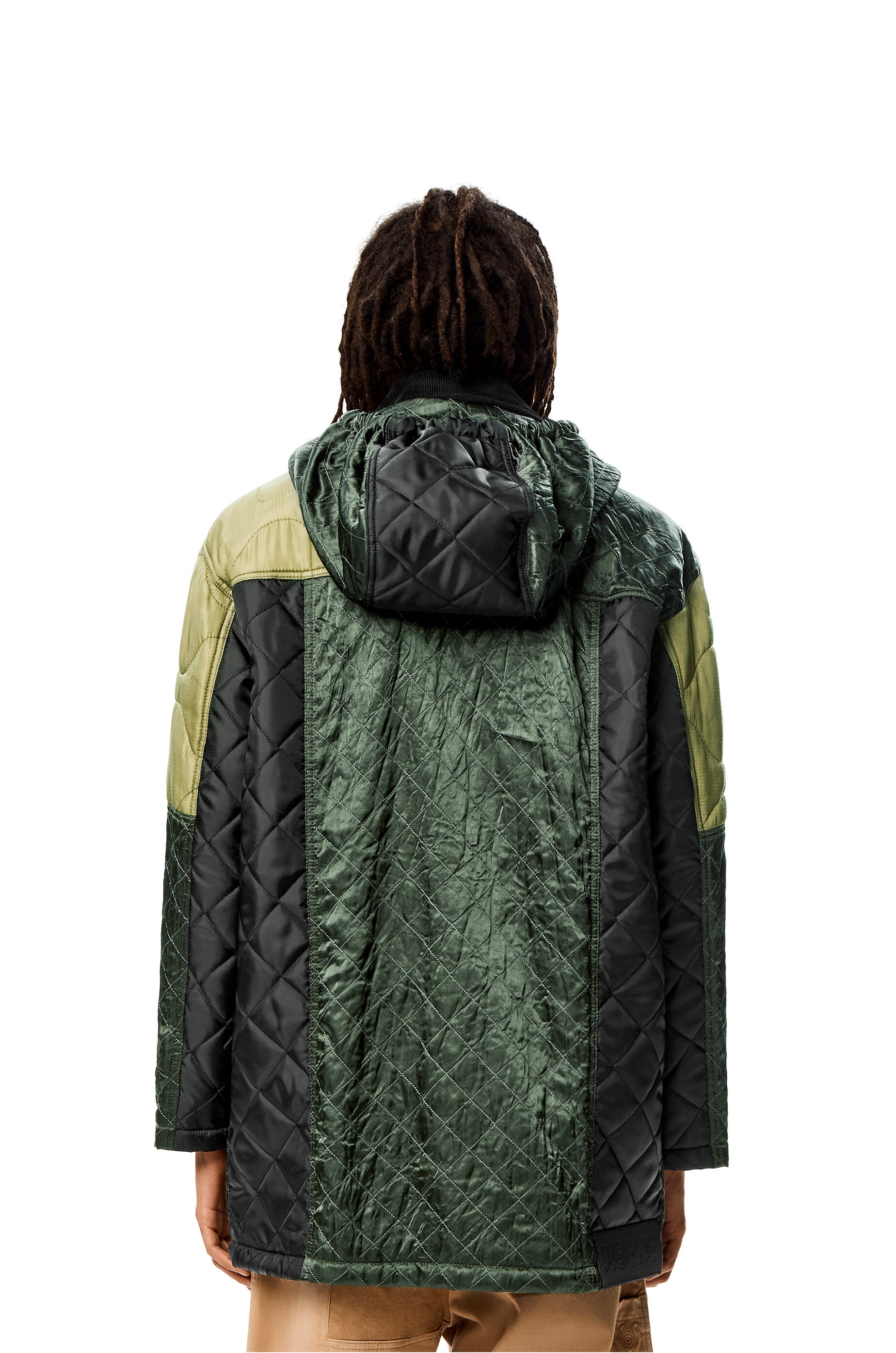 Patchwork padded parka - 4