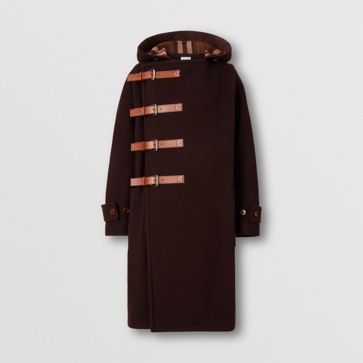 Strap Detail Wool Hooded Duffle Coat - 1