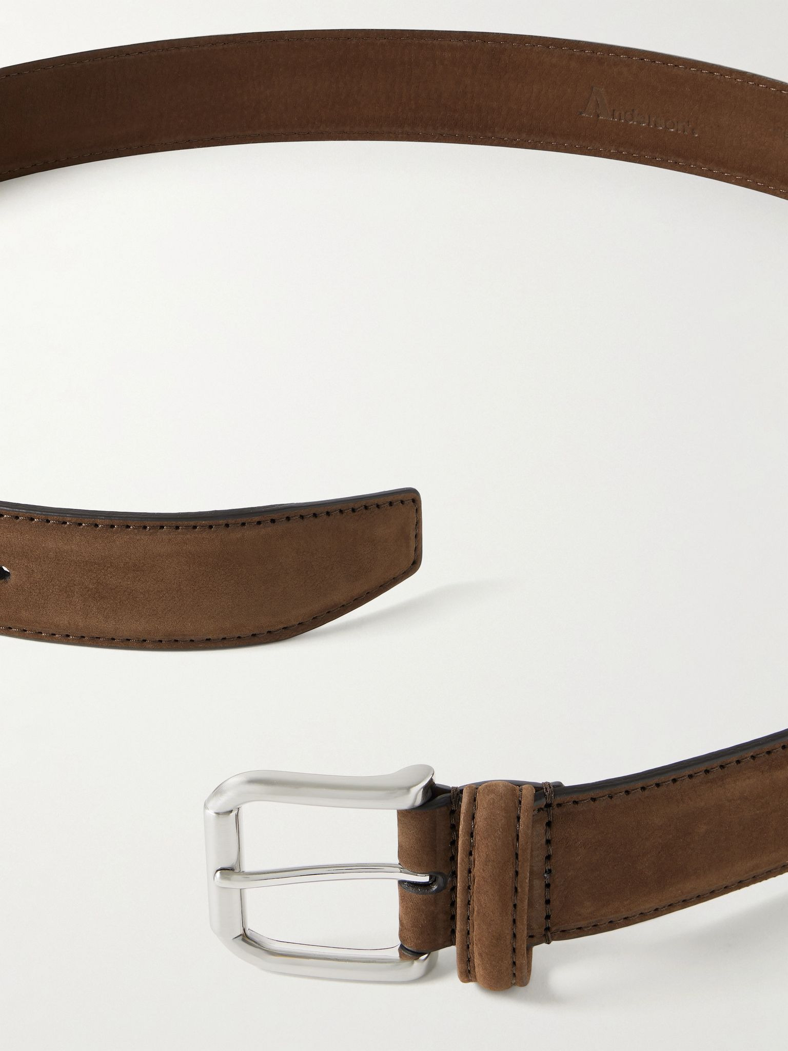 3.5cm Nubuck Belt Brown - 3