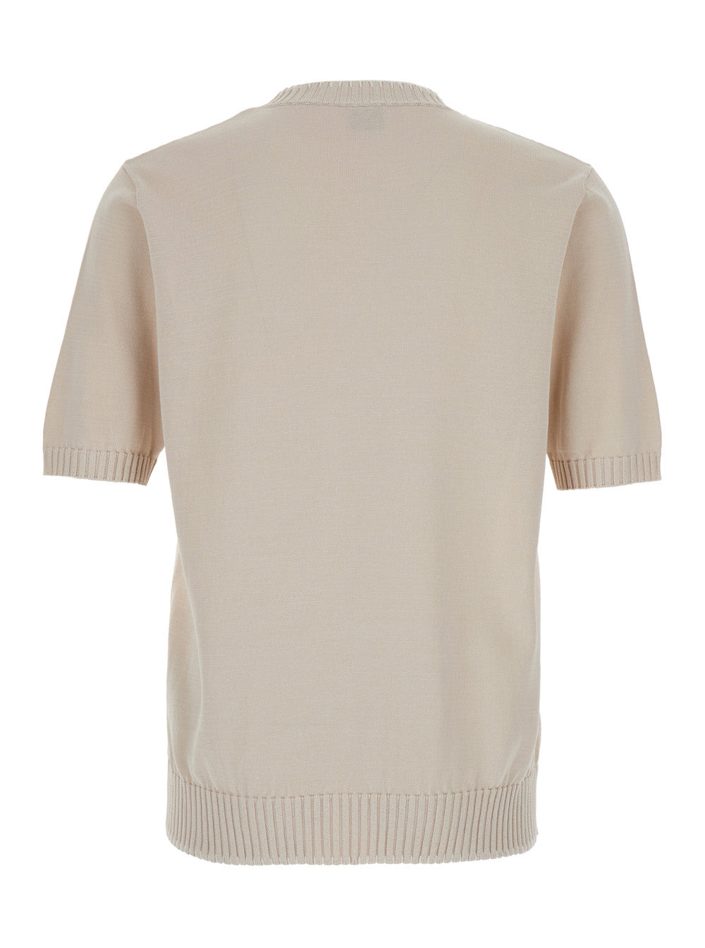 ELEVENTY - Eleventy Men Grey Crewneck T-Shirt With Ribbed Trims In Cotton Woman - 2