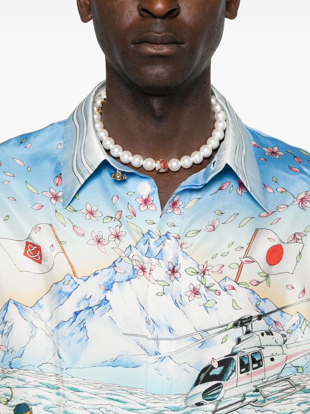long-sleeve graphic-print shirt - 5